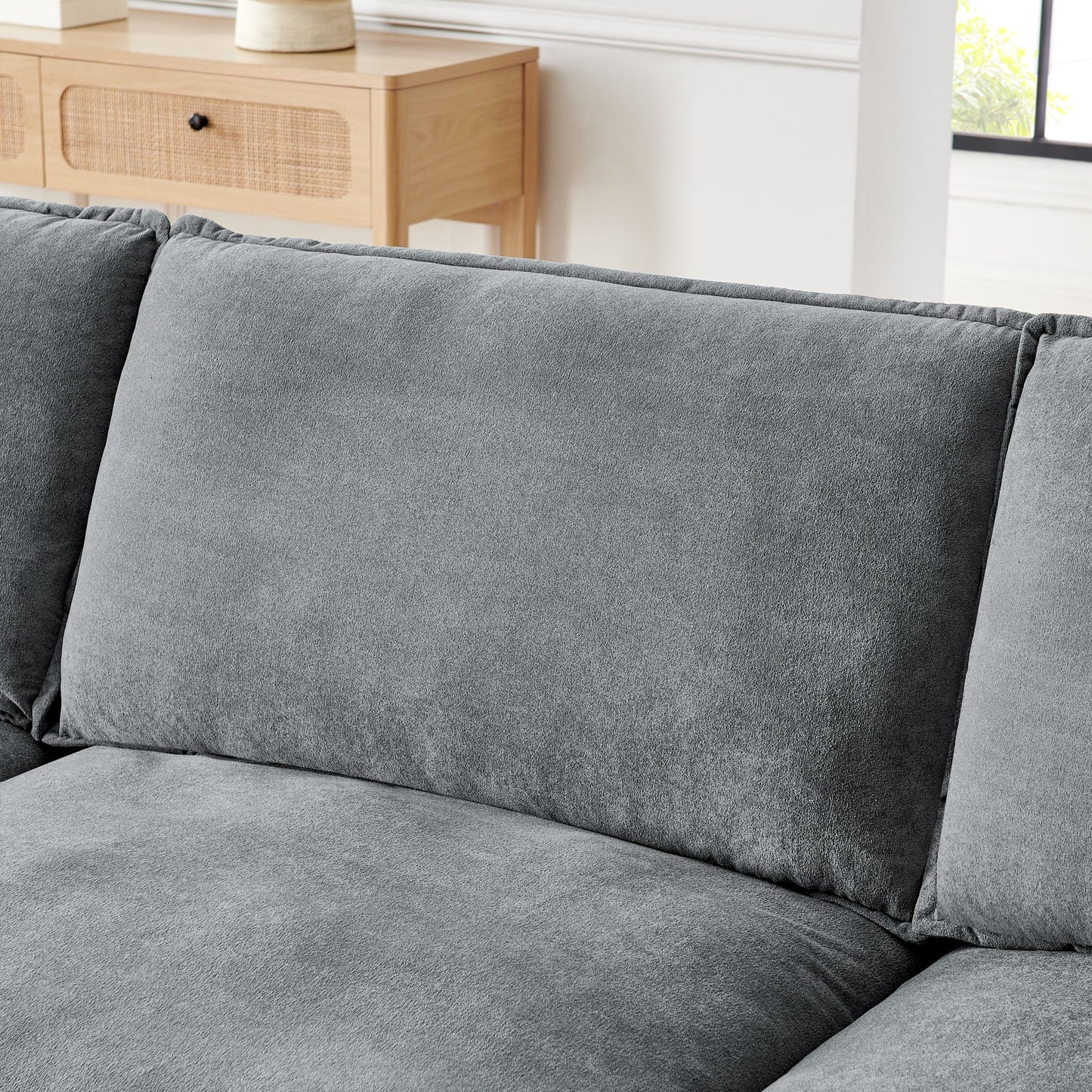 Modern Home Living Room L-Shaped Sectional Sofa Couches With Storage Ottoman, Convertible Oversized 4 Seater Couch