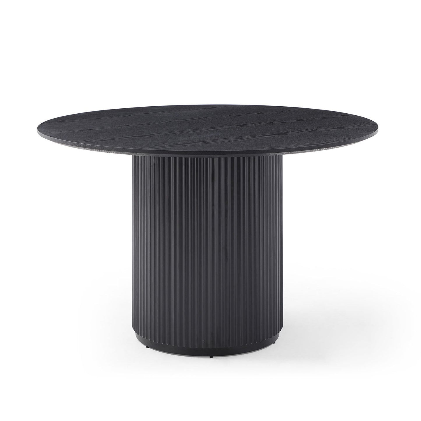 Black Round Dining Table, MDF Handcraft Pedestal Dining Room Table Restaurant Furniture Leisure Coffee Table