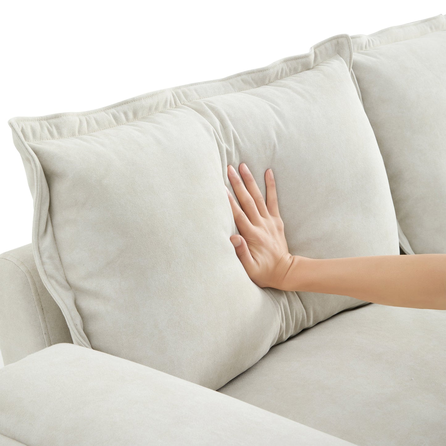 95*66"Oversized Luxury Sectional Sofa With Bentwood Armrests,4 Seat Upholstered Indoor Furniture With Double Cushions