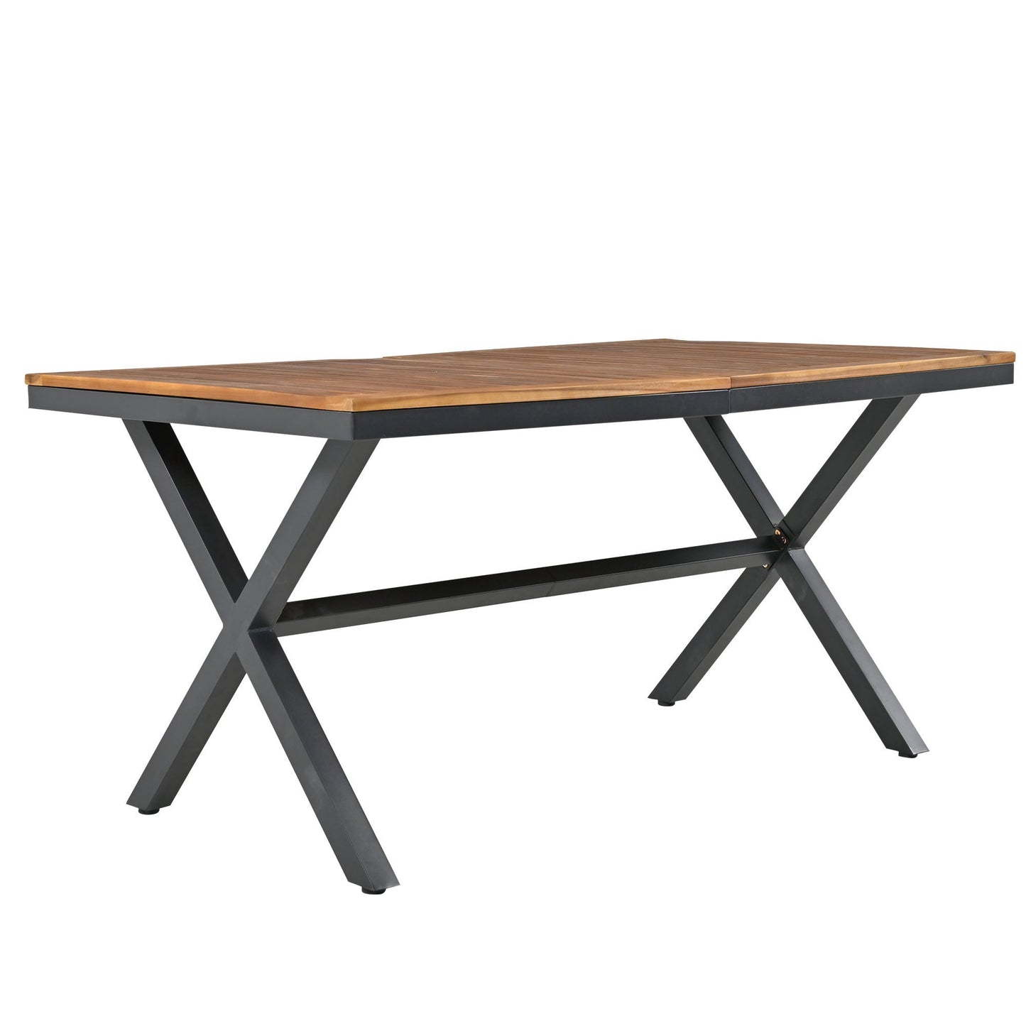 7 Pieces Patio Dining Set, All-Weather Outdoor Furniture Set With Dining Table and Chairs, Acacia Wood Tabletop