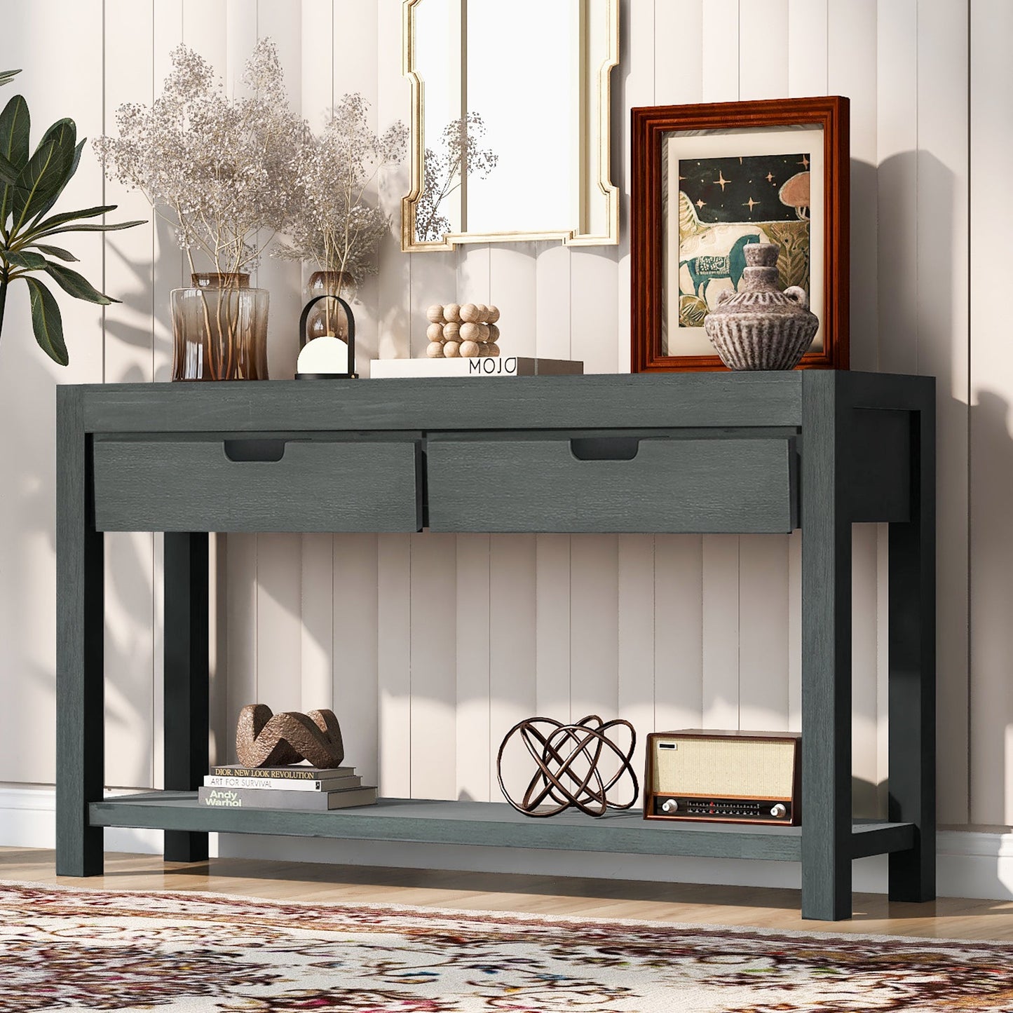 Console Table Entryway Table for Hallway Living Room With 2 Drawers and 1 Shelf