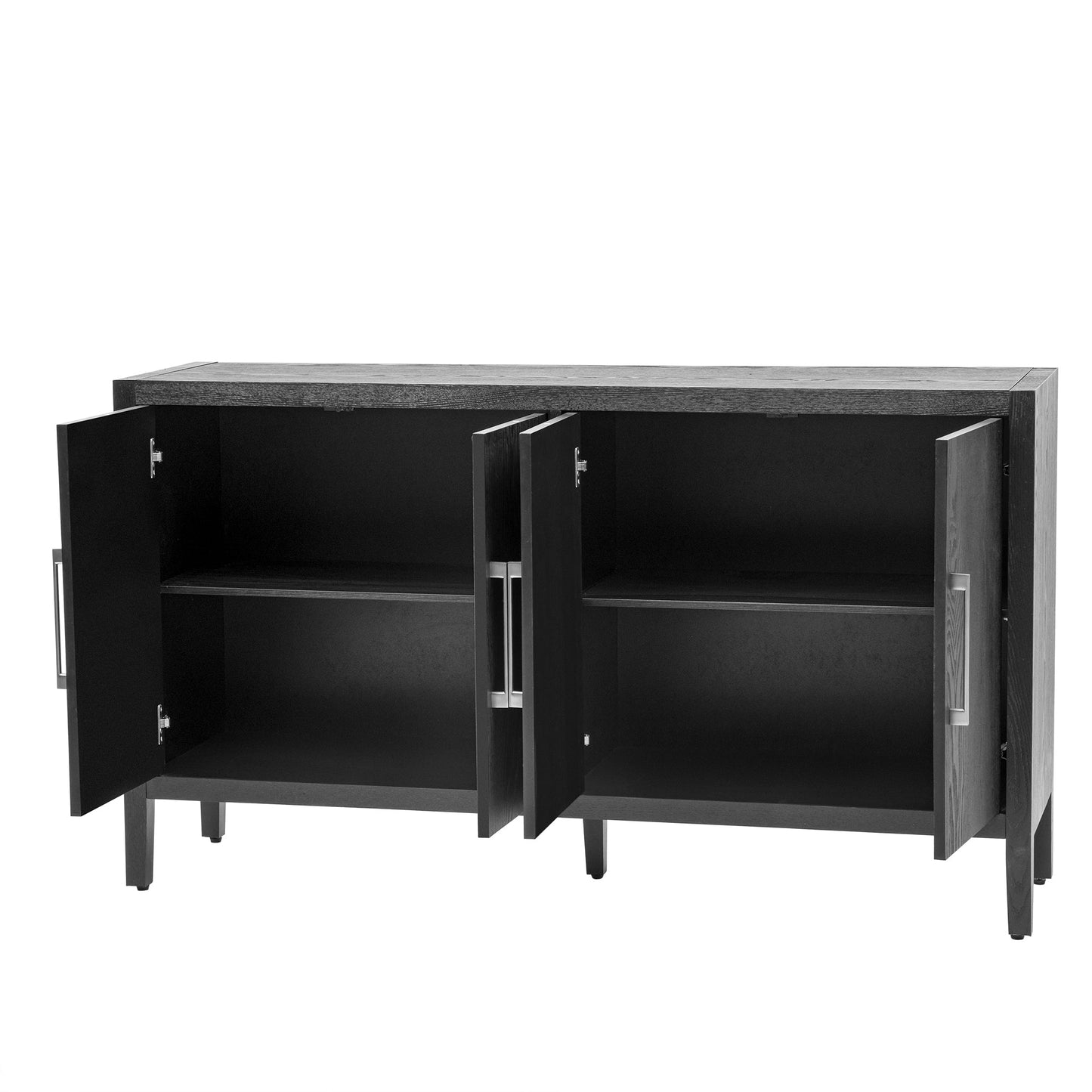 Storage Cabinet Sideboard Wooden Cabinet With 4 Metal Handles ,4 Shelves and 4 Doors for Hallway, Entryway, Living Room