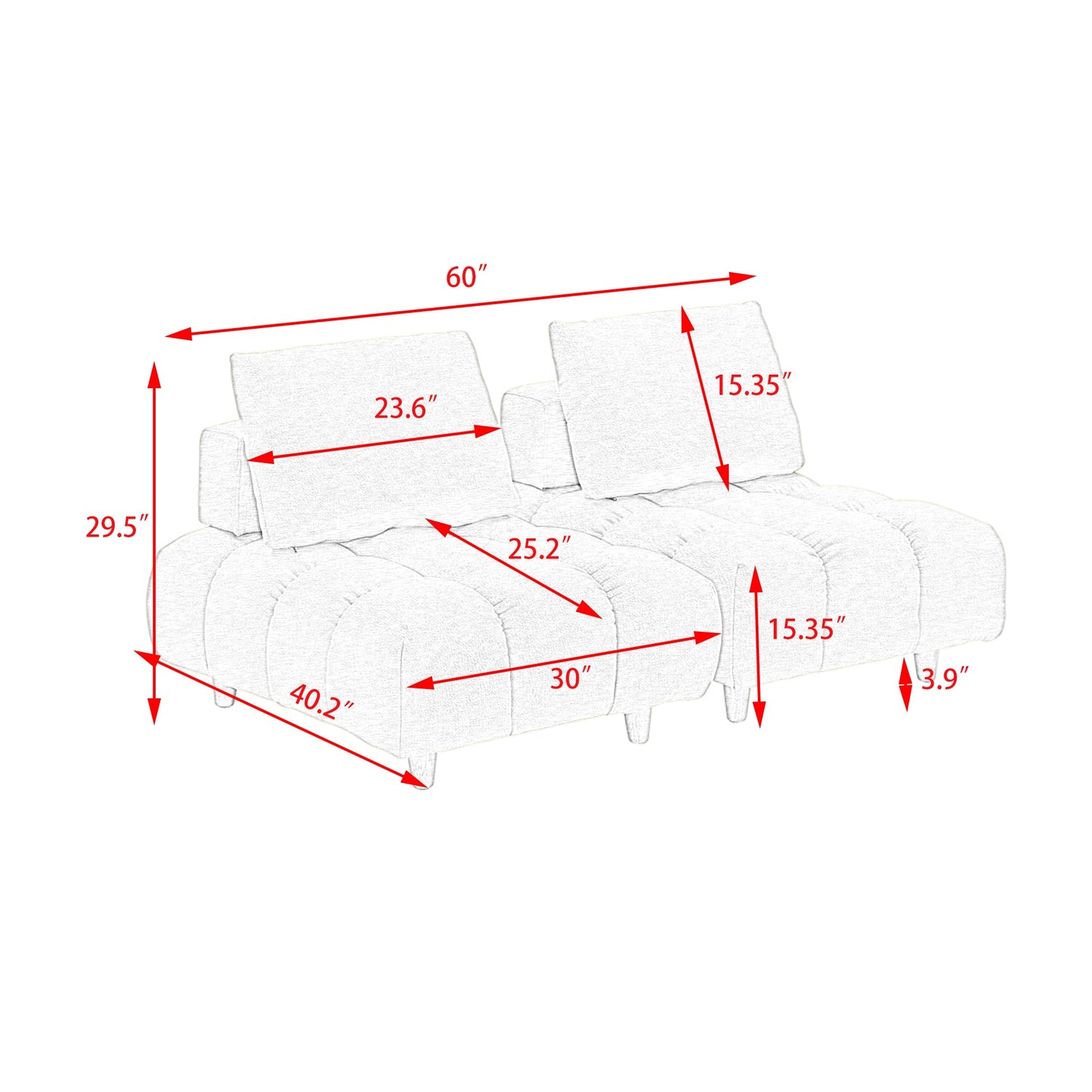 60 Inches Long, Teddy Sofa Fabric, With Spacious and Comfortable Seats, for Apartment Office Living Room -Yellow