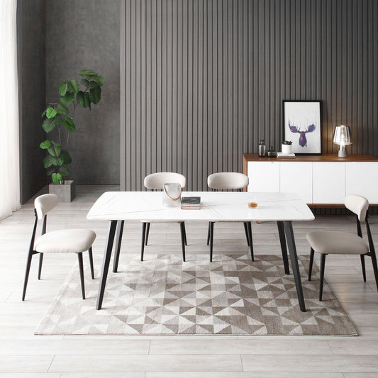 Porcelain Dining Table White 70"