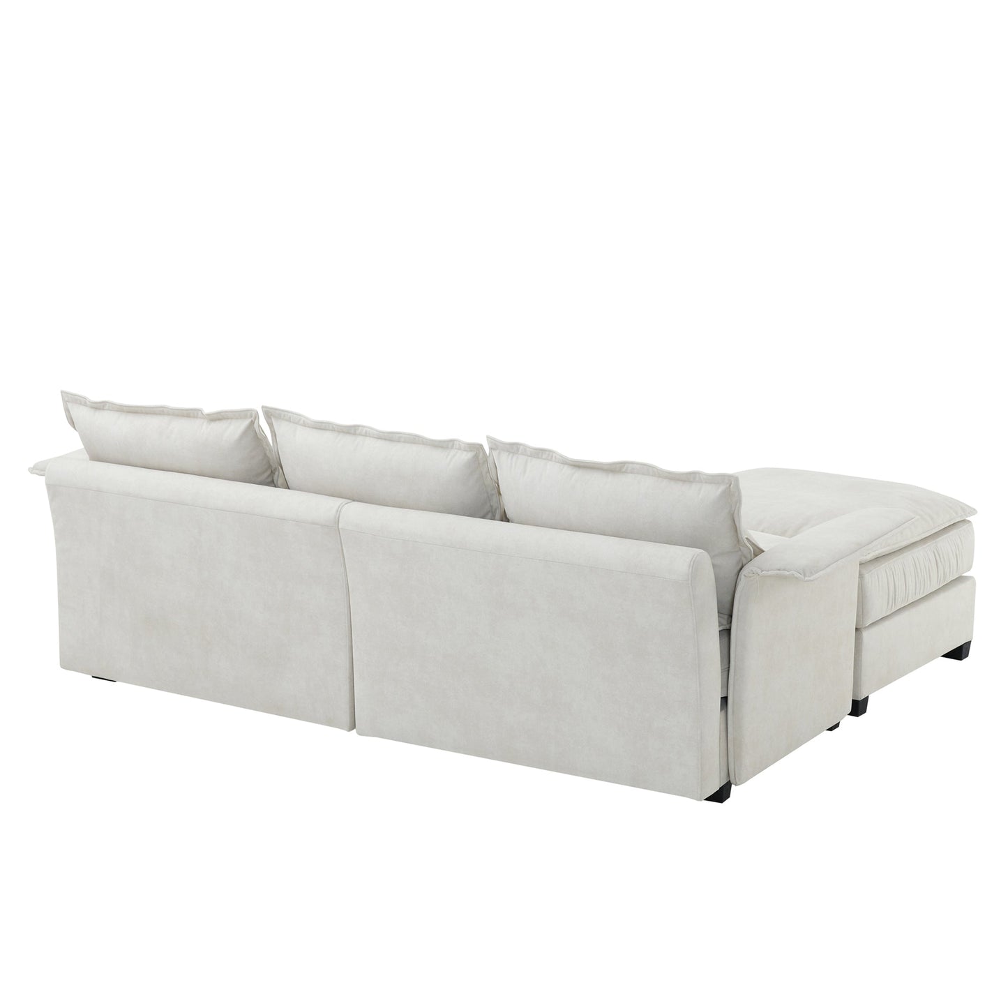 95*66"Oversized Luxury Sectional Sofa With Bentwood Armrests,4 Seat Upholstered Indoor Furniture With Double Cushions