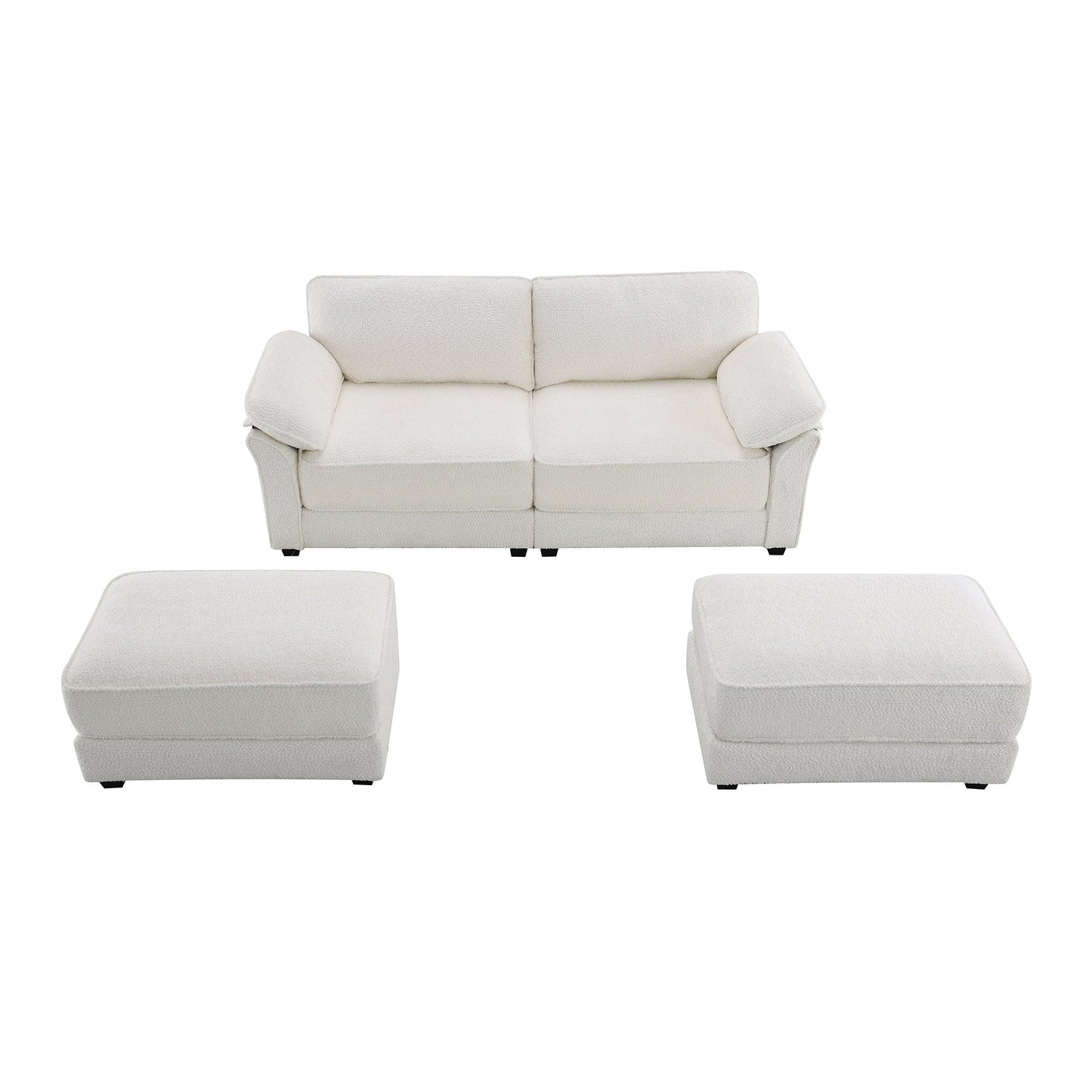 Free Combination Modular Convertible Sectional Sofa Bed Set, 4 Seat Upholstered Sleeper Corner Couch, Deep-Seat Loveseat