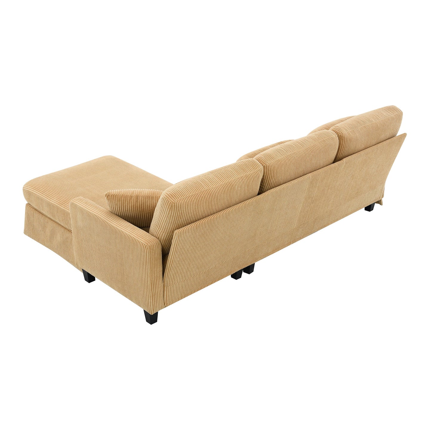 87*61"Modern L-Shaped Corduroy Sofa With Reversible Chaise,4-Seat Upholstered Sectional Indoor Furniture,Convertible