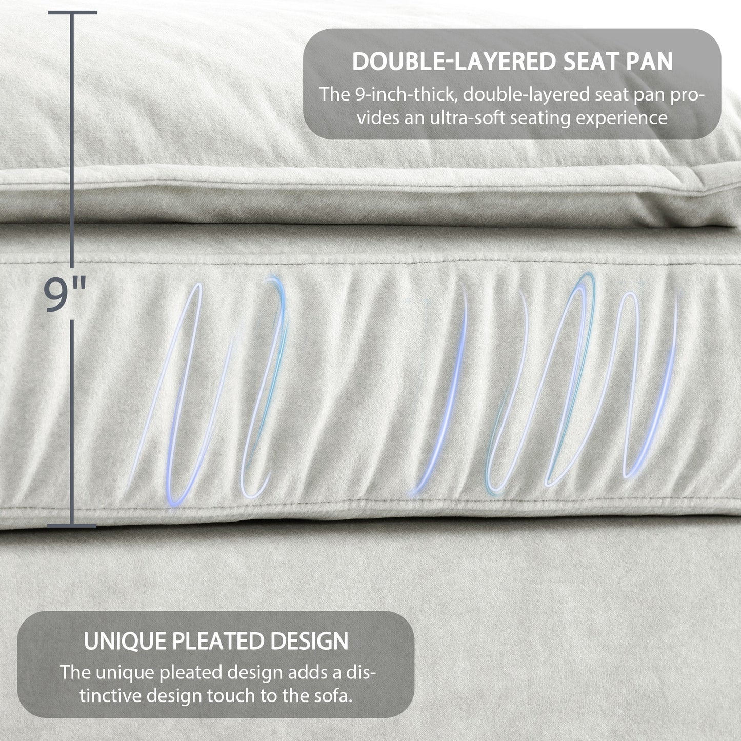 95*66"Oversized Luxury Sectional Sofa With Bentwood Armrests,4 Seat Upholstered Indoor Furniture With Double Cushions