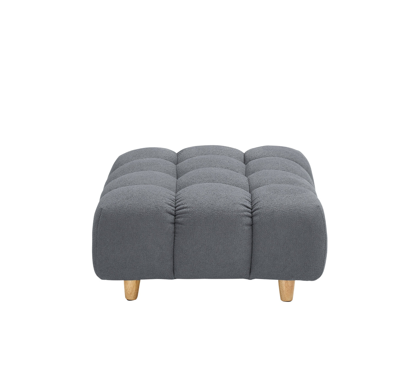 120 Inches Long, Teddy Sofa Fabric, With Spacious and Comfortable Seats, for Apartment Office Living Room -Gray