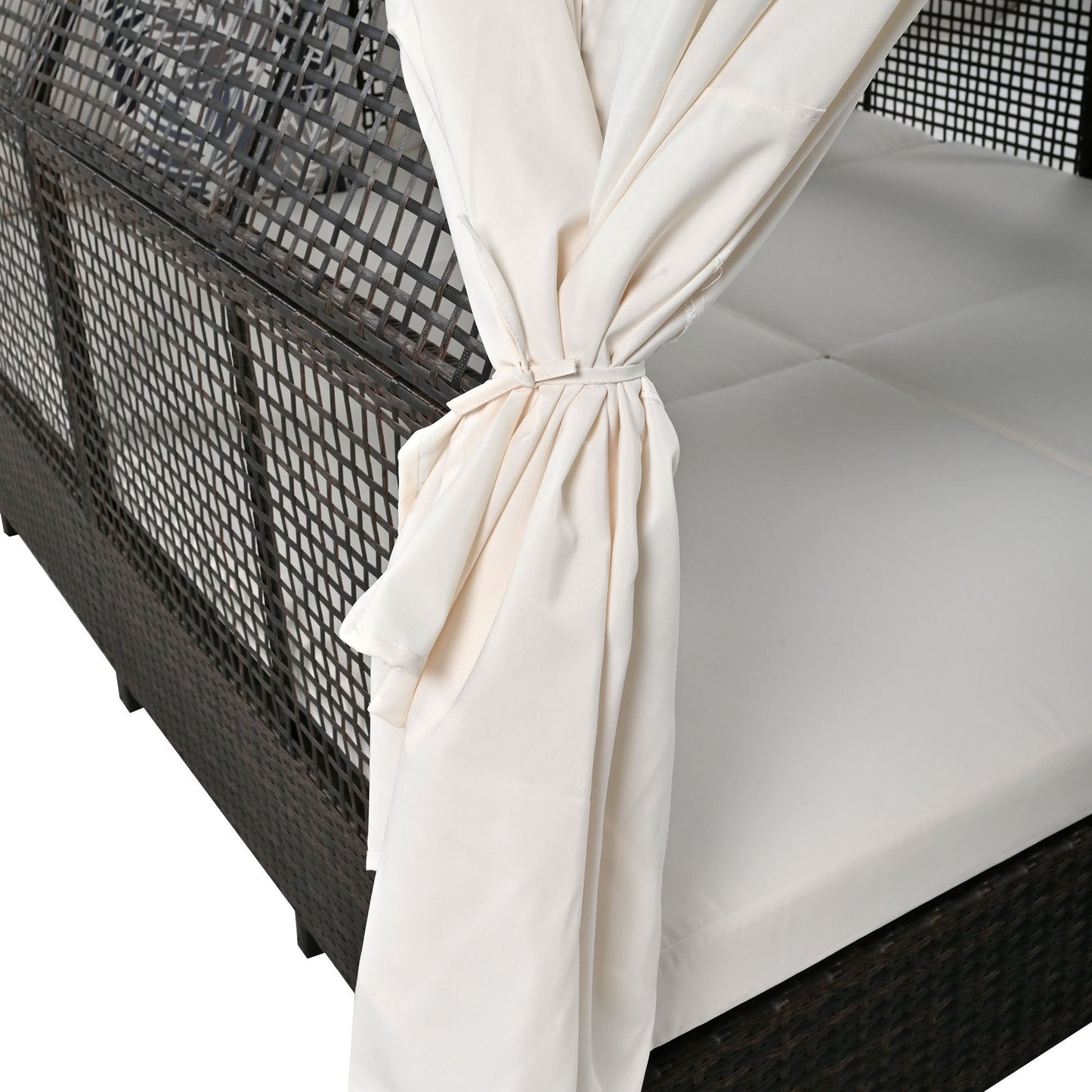 Outdoor Daybed Patio Lounge Bed With Adjustable Backrest Outdoor