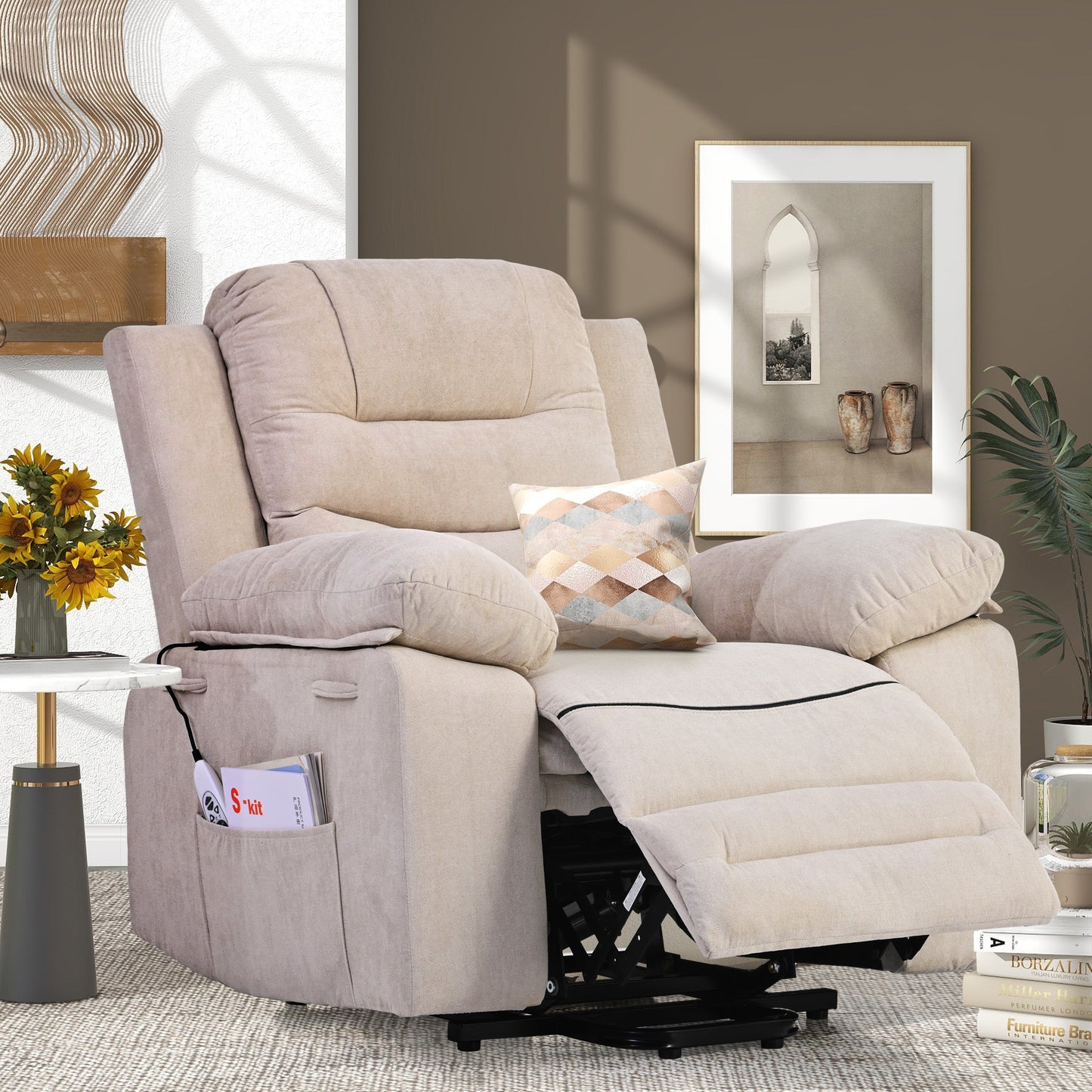 Massage Recliner,Power Lift Chair for Elderly With Adjustable Massage and Heating Function,Recliner Chair