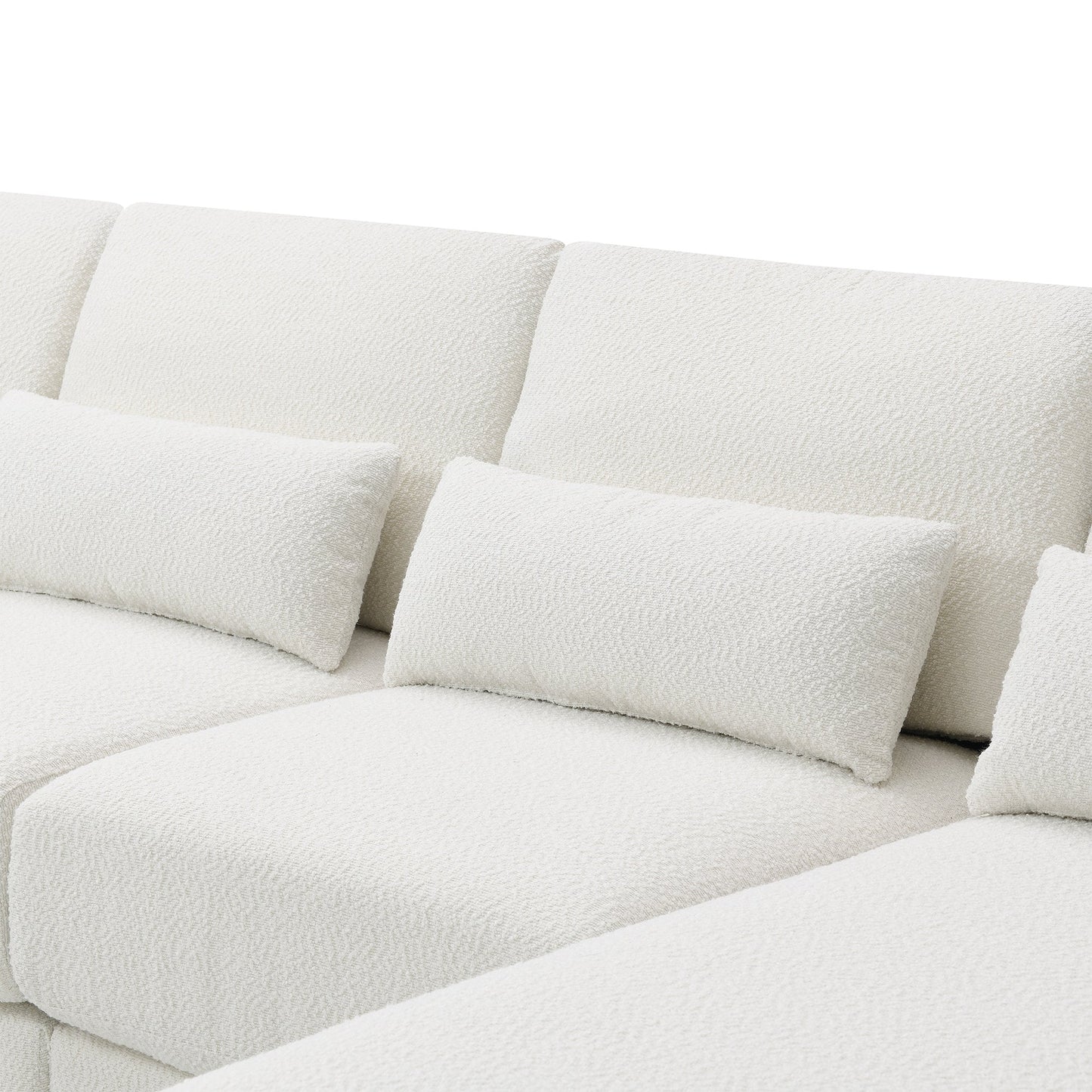 120*61" Oversized Deep Seat Sectional Sofa With Reversible Chaise,Loop Yarn Fabric 5-Seat Armless Indoor Furniture