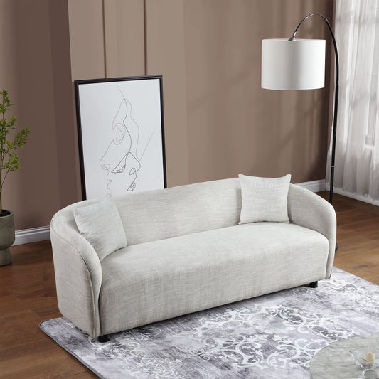 3 Seater Sofa Comfy Sofa for Living Room, Bouclé Couch Grey