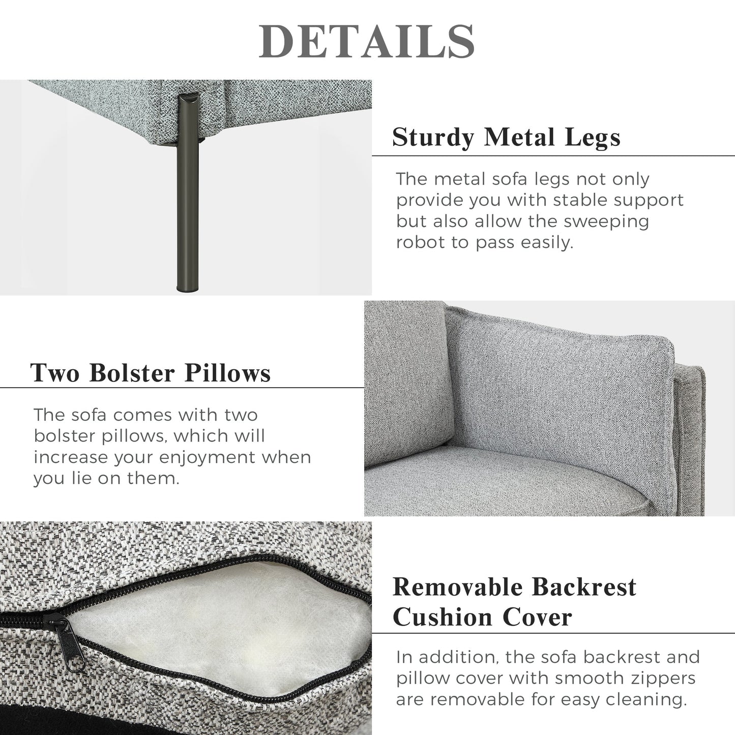 76.2" Modern Style 3 Seat Sofa Linen Fabric Upholstered Couch Furniture 3-Seats Couch for Different Spaces,Living Room