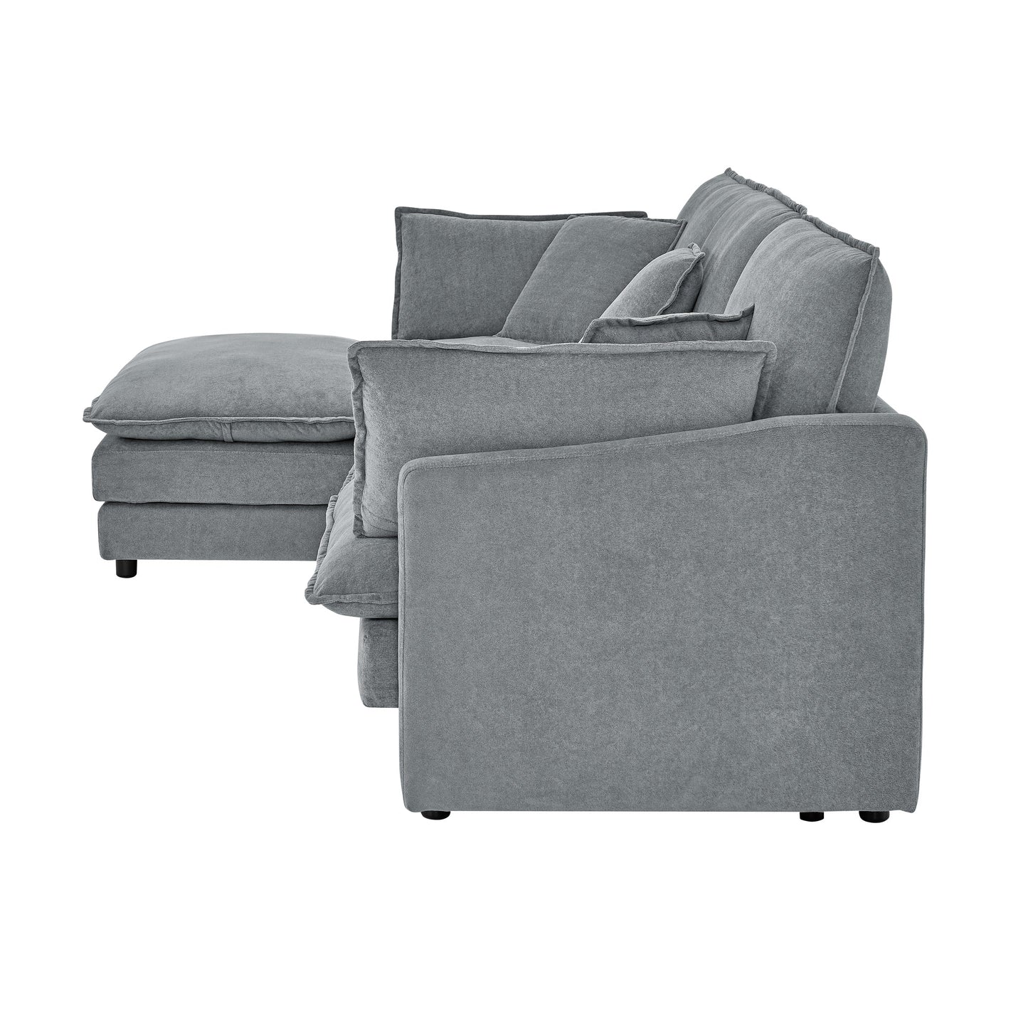 Modern Home Living Room L-Shaped Sectional Sofa Couches With Storage Ottoman, Convertible Oversized 4 Seater Couch