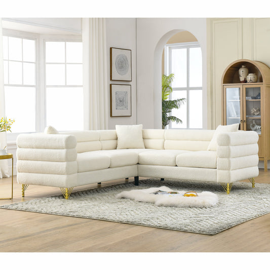 81.5-Inch Oversized Corner Sofa Covers, L-Shaped Sectional Couch,   5-Seater Corner Sofas With 3 Cushions for Living Room