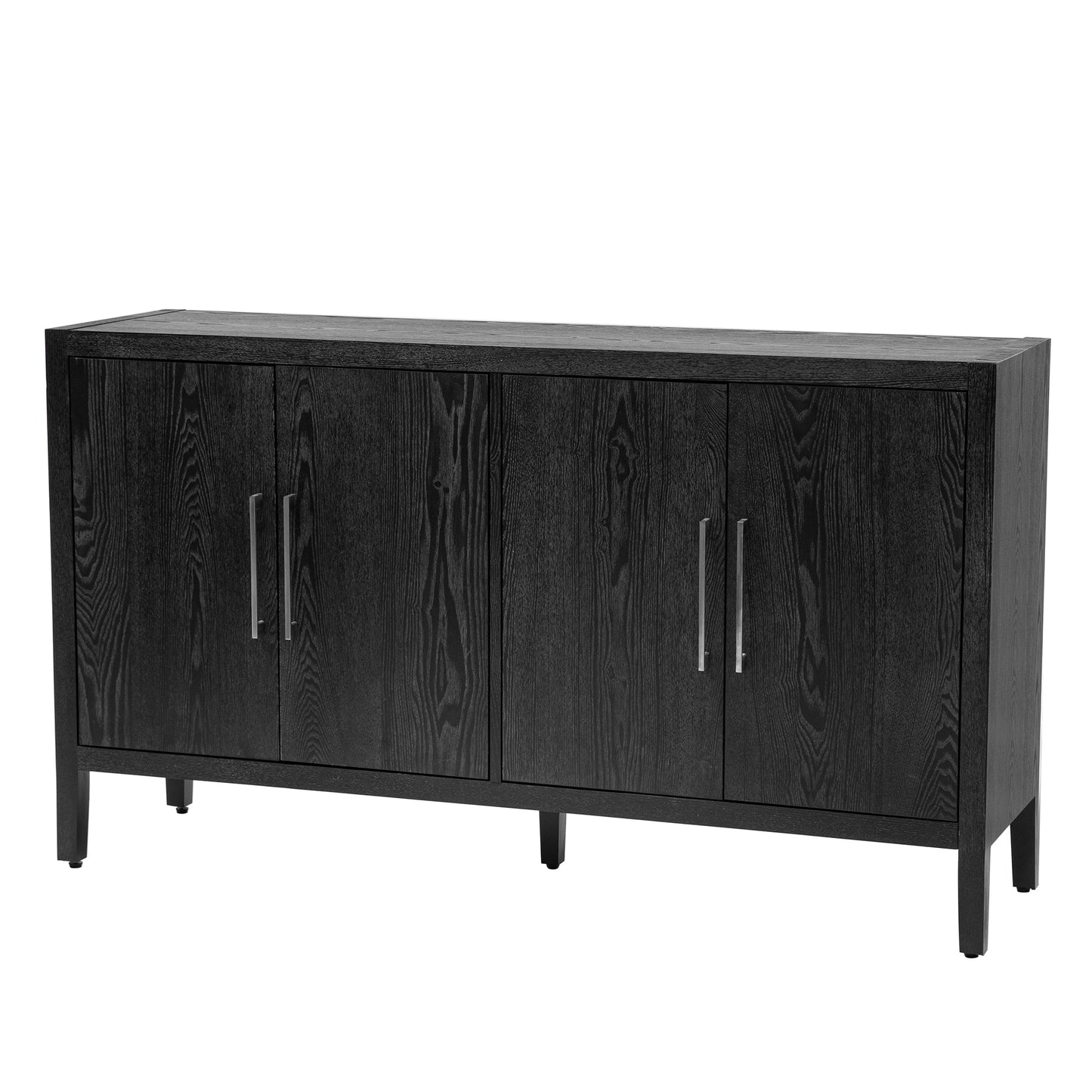 Storage Cabinet Sideboard Wooden Cabinet With 4 Metal Handles ,4 Shelves and 4 Doors for Hallway, Entryway, Living Room