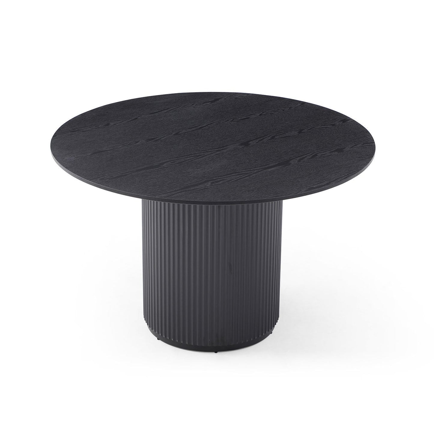 Black Round Dining Table, MDF Handcraft Pedestal Dining Room Table Restaurant Furniture Leisure Coffee Table