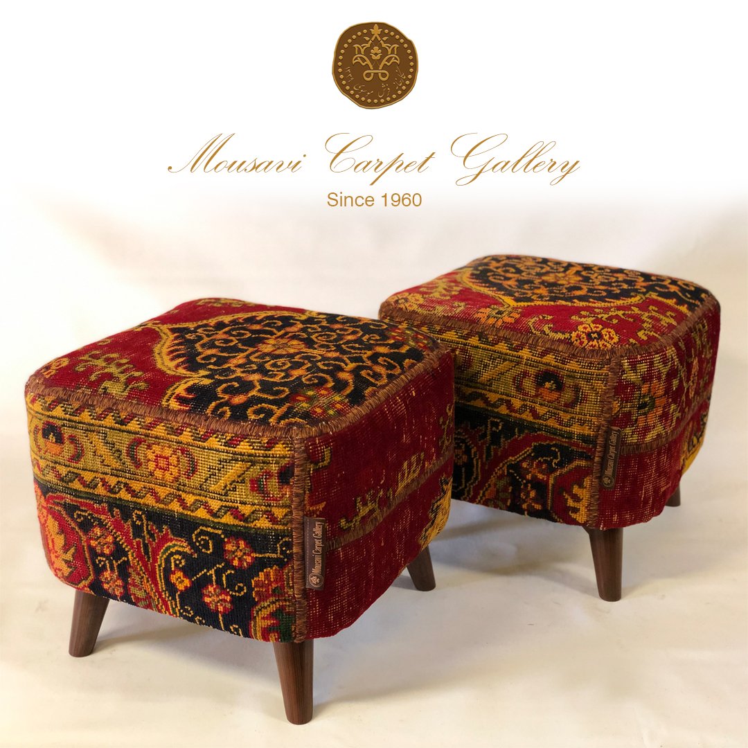 Handmade Pouf Ottoman Set