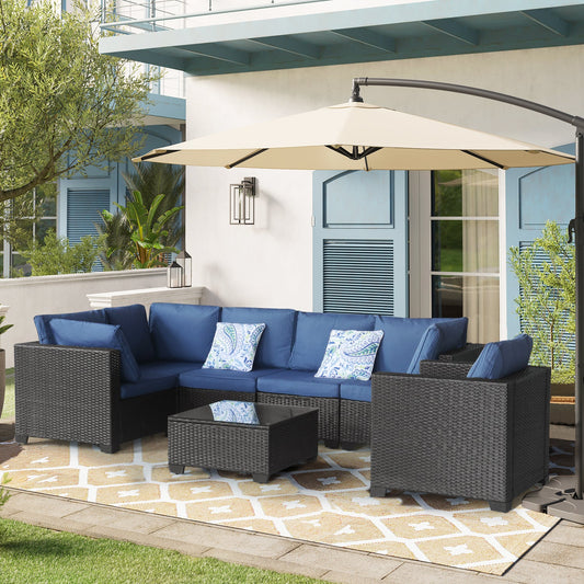 7 Pieces Outdoor Set Furniture Patio Furniture Sets Conversation Sets Balcony Furniture Outdoor Sectional