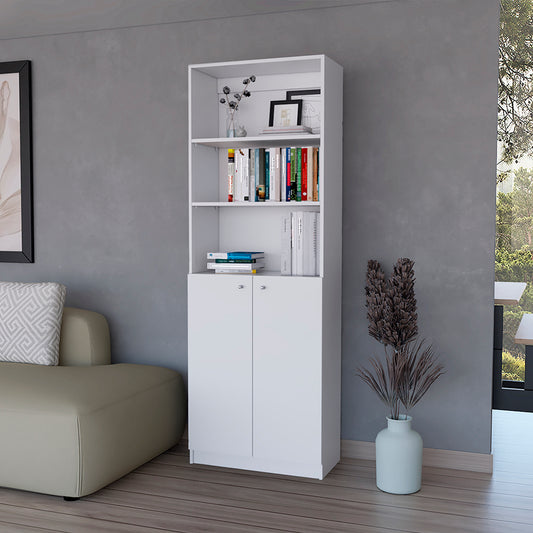 Bookcase Dual-Door Benzoni, Office, White