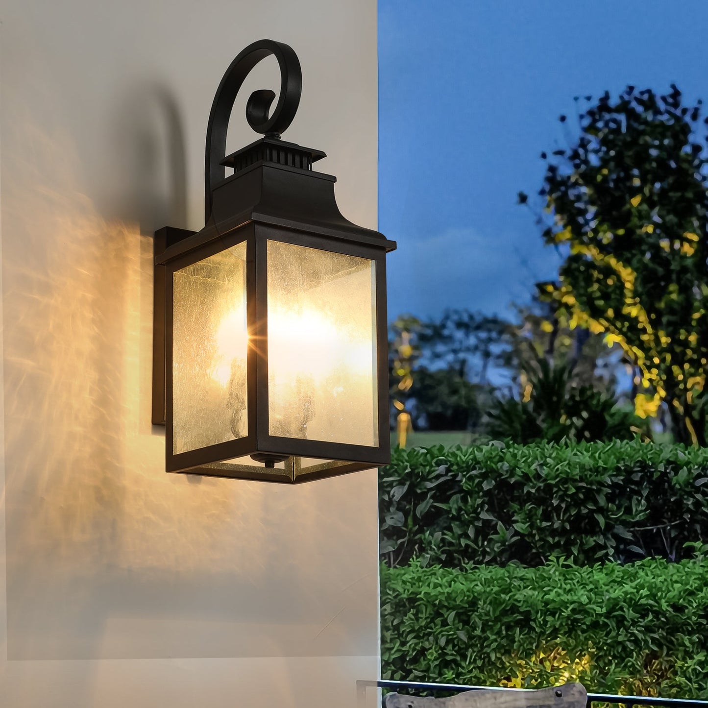 Large Outdoor Wall Lamps With Glass Supports Multiple Types of Light Bulbs 1 Pack