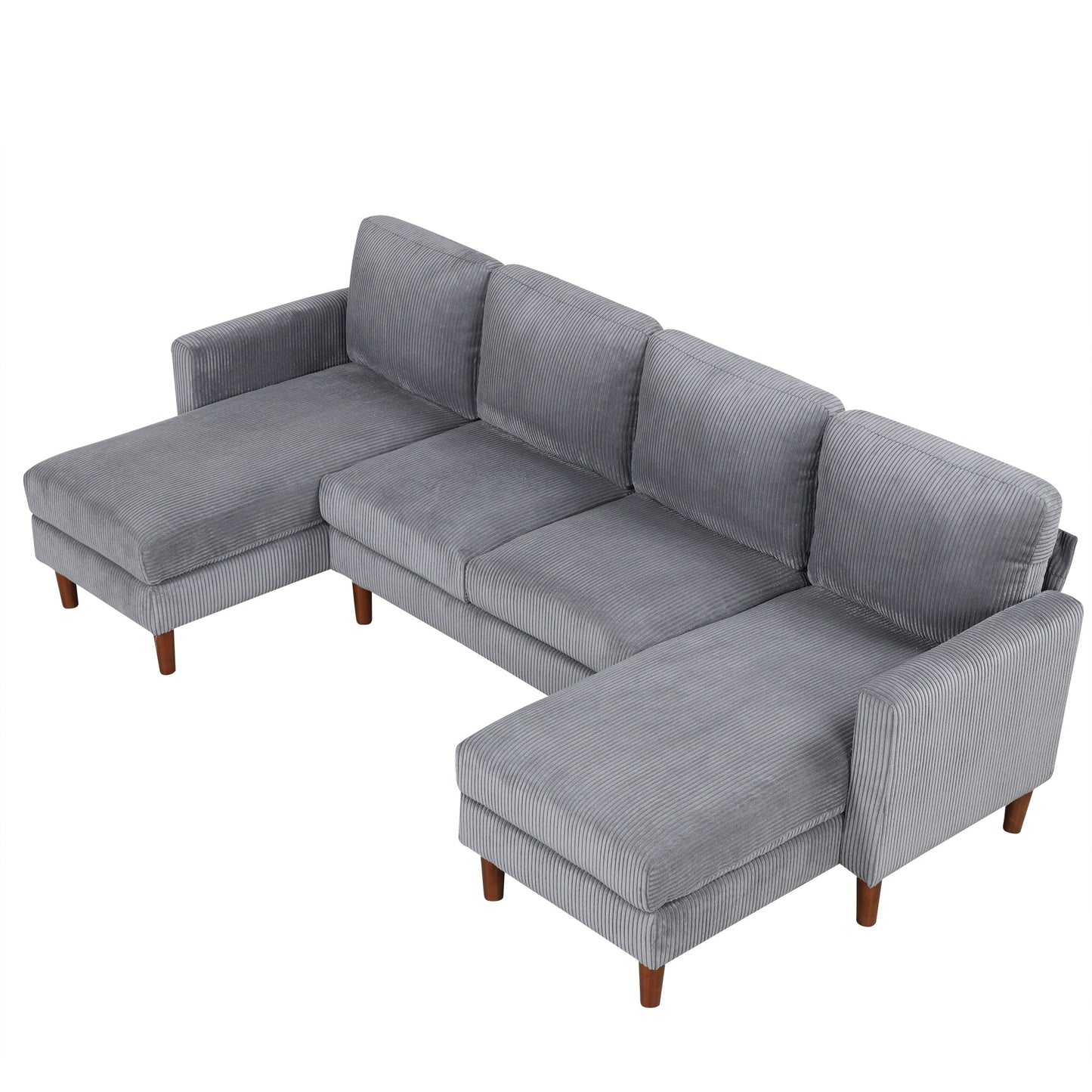 U-Shaped Sponge-Filled Cushion Combination Sofa, Suitable for Living Rooms, Studies, and Spacious Spaces