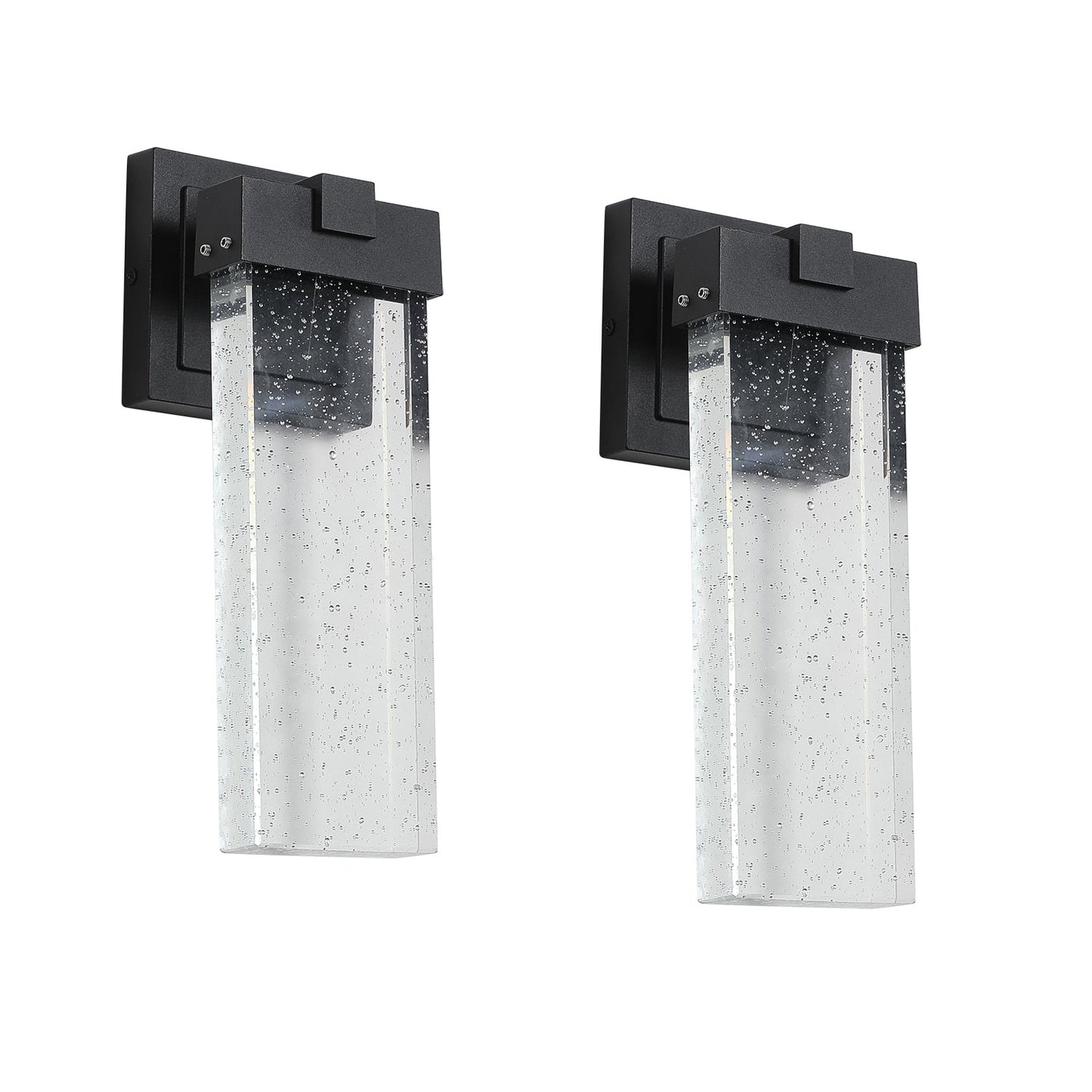 Outdoor Waterproof Transparent LED Crystal Wall Lamp Supports Multiple Types of Light Bulbs (2 Packs) With Light Sense