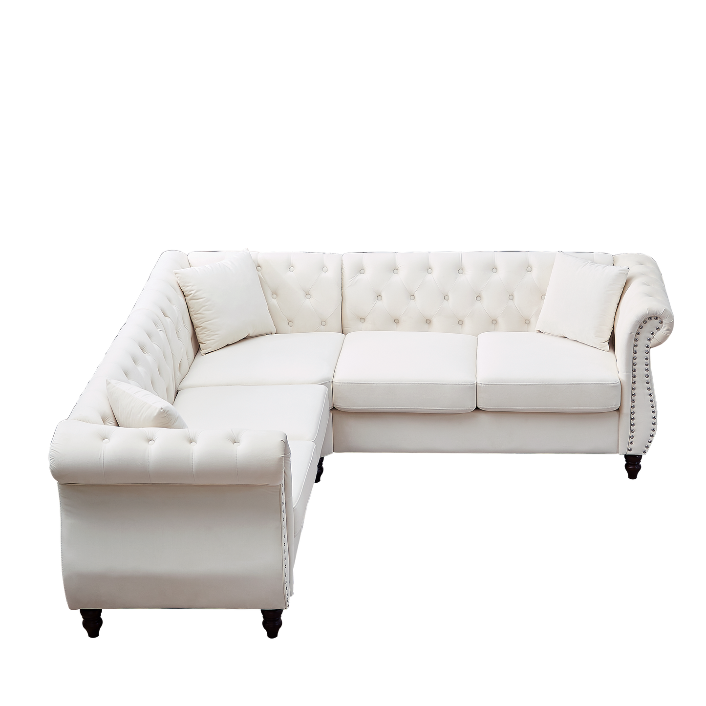 83.5-Inch Oversized Corner Sofa Covers, L-Shaped Sectional Couch,   5-Seater Corner Sofas With 3 Pillows for Living Room