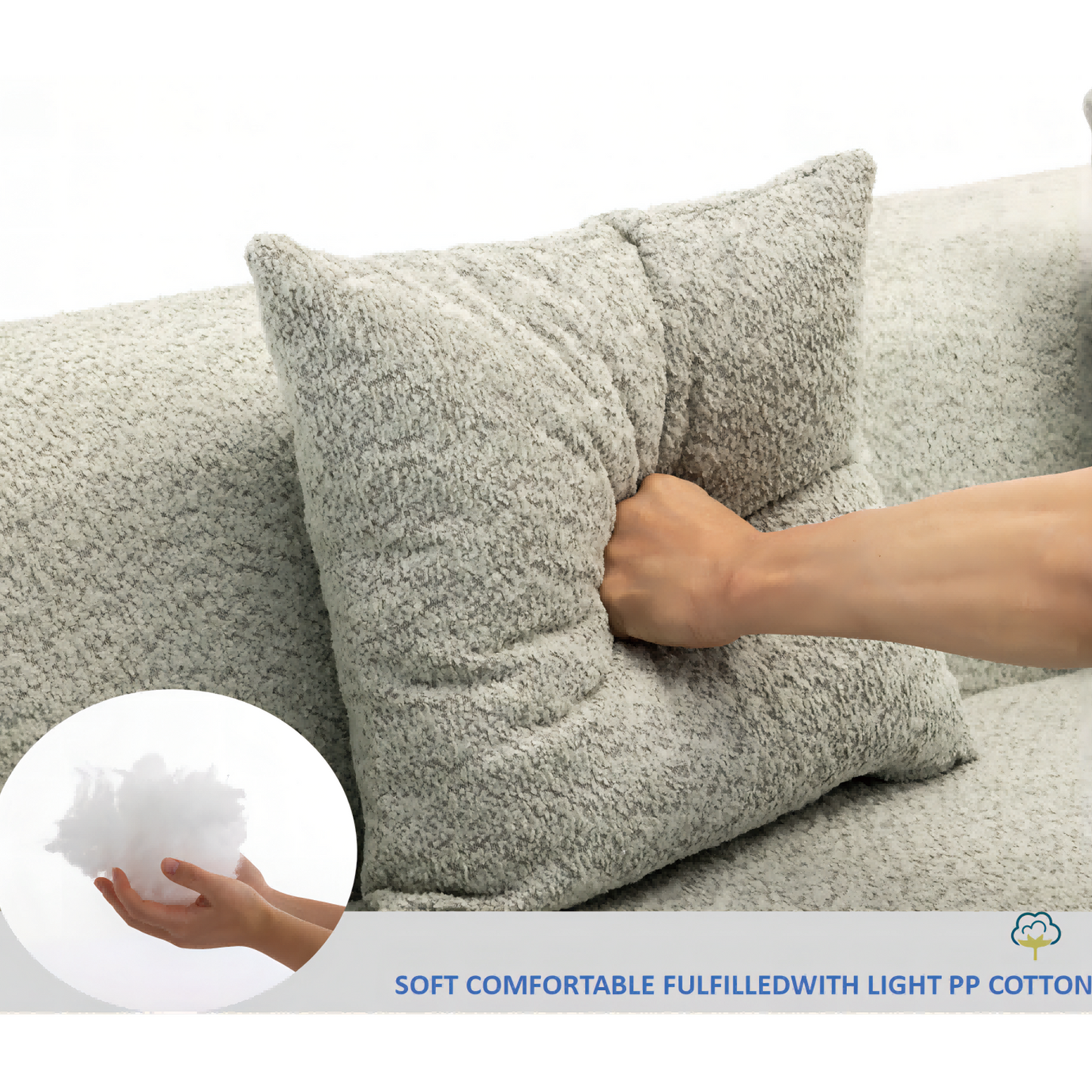 Modular Sofa , Modern Minimalist Style Sofa,  Upholstered ,  Free Combination, Round Fiber Fabric, Anti-Wrinkle Fabric