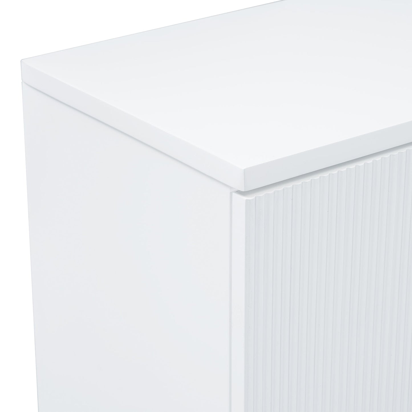Vertical Stripes and Wavy Design of a Four-Door Cabinet Cabinet Suitable for Hallway, Entryway, Living Room