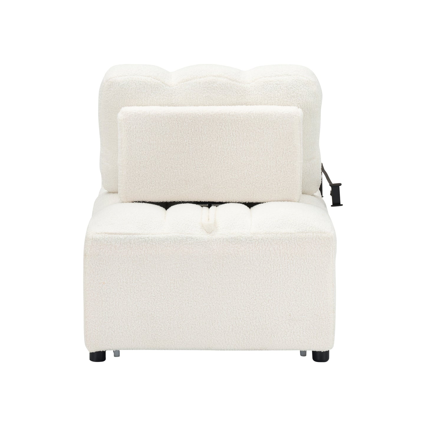 40.20 Inches Long, Teddy Sofa Fabric,a Convertible Sofa-Cum-Bed, for Apartment Office Living Room - Beige