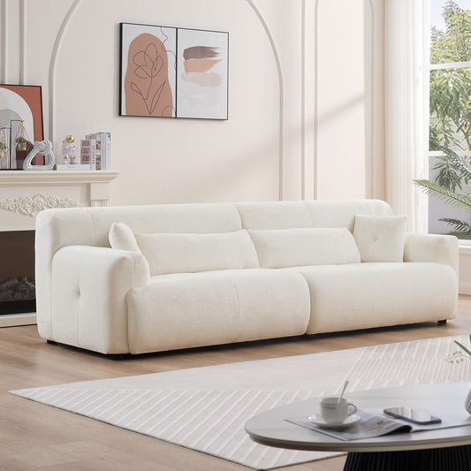 111.81'' Soft Thick Fuzzy Faux Rabbit Fur Couch Sofa ,Luxury Cute Cozy Furry Couch,Plush Warm Fleece Fluffy Ultra Soft