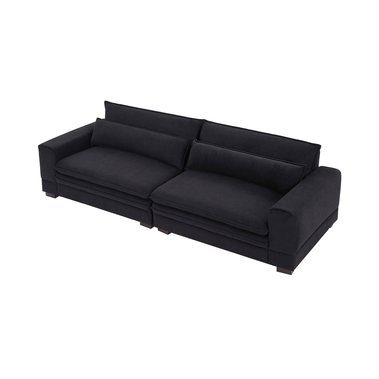 104.72 Inch Fabric Couches for Living Room, Mid Century Modern Sofas  for Bedroom, Apartment, Office BLACK