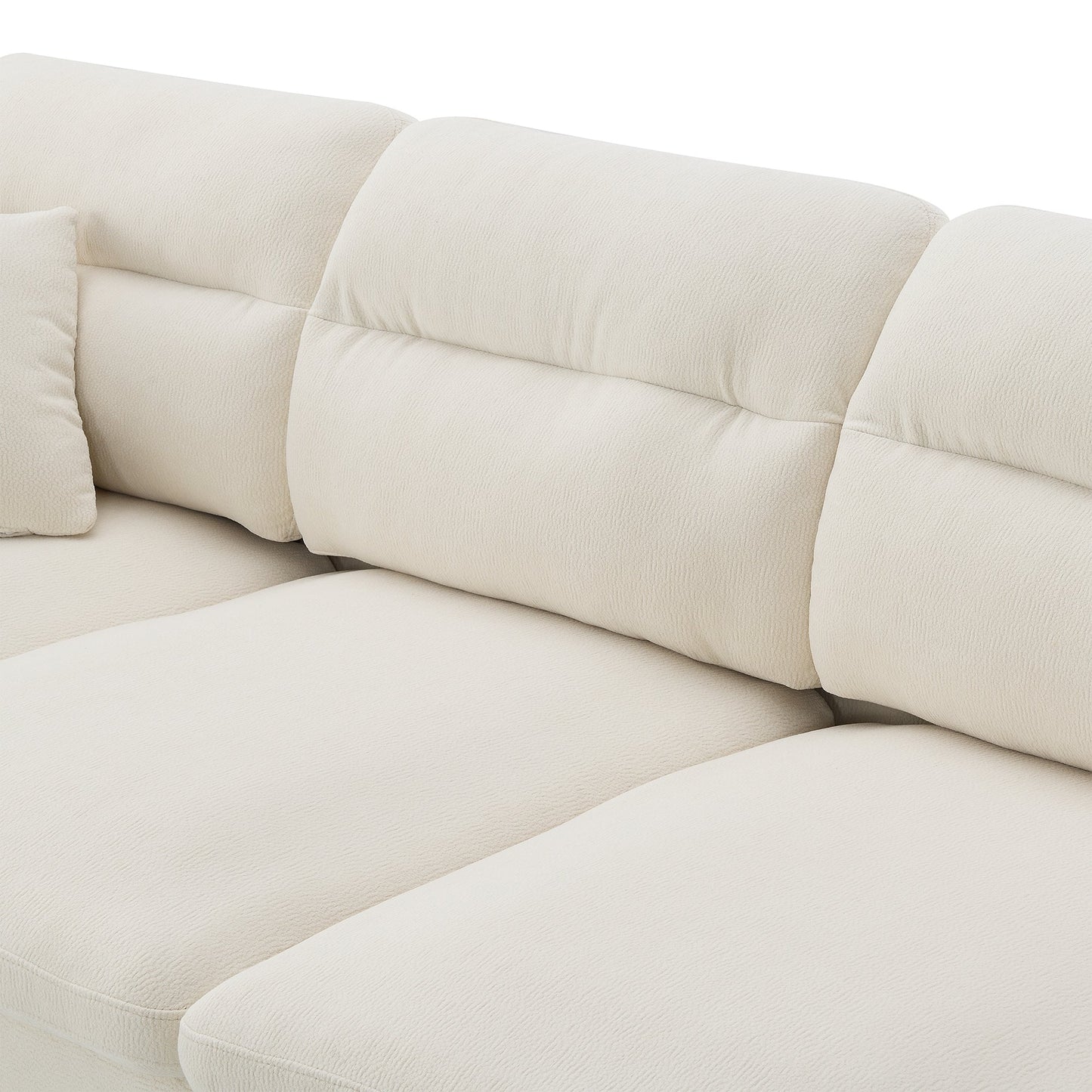 110*62" Modern Convertible Sectional Sofa,L-Shaped Reversible Couch Set With Free Pillows,5 Seat Cloud Chenille Indoor