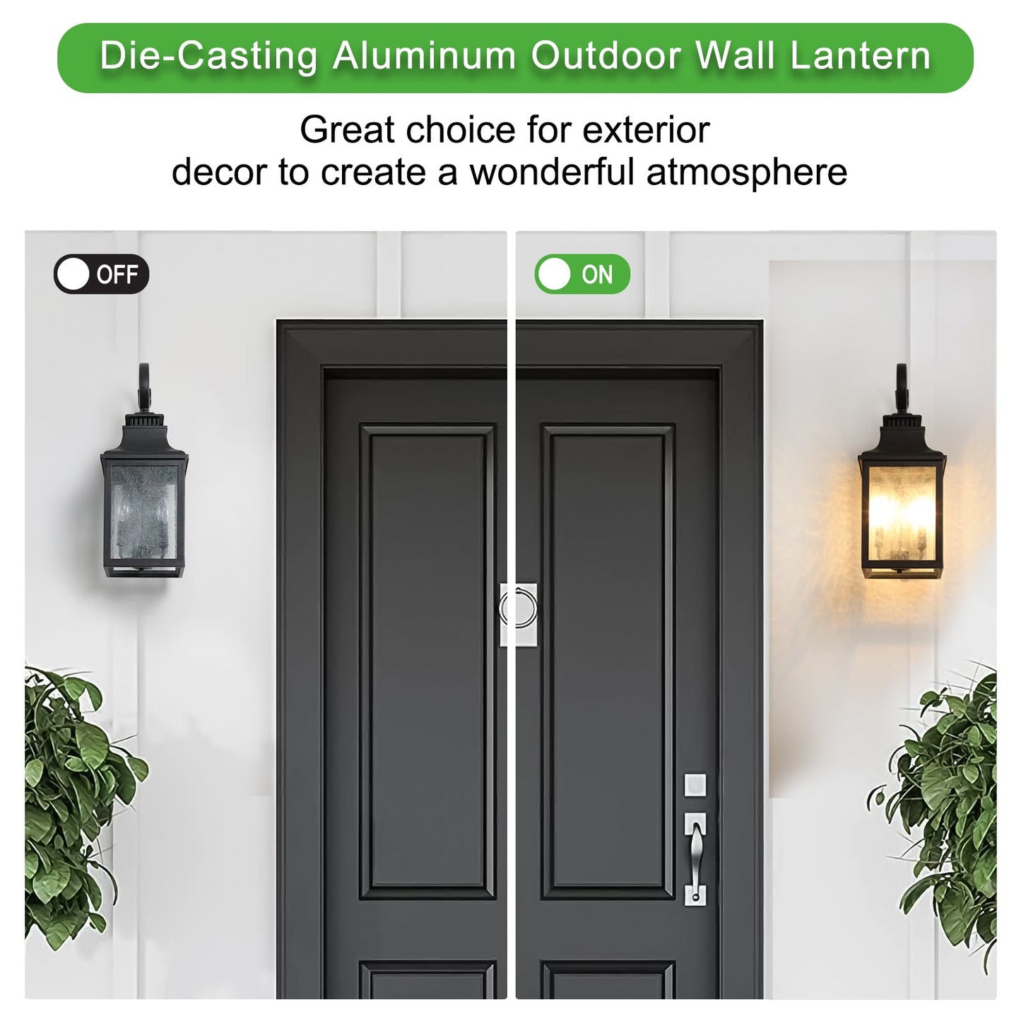 Large Outdoor Wall Lamps With Glass Supports Multiple Types of Light Bulbs 1 Pack