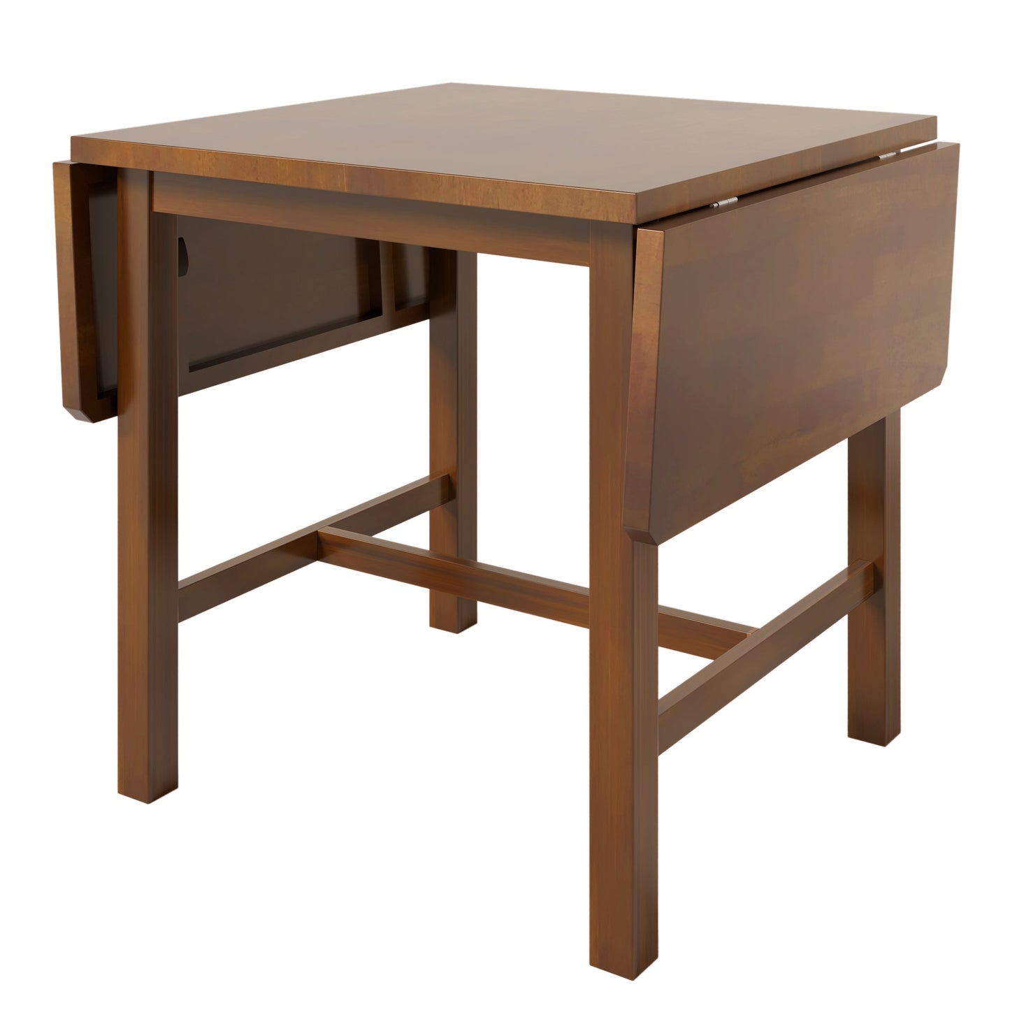 5-Piece Wood Square Drop Leaf Breakfast Nook Extendable Dining Table Set With 4 Ladder Back Chairs for Small Places