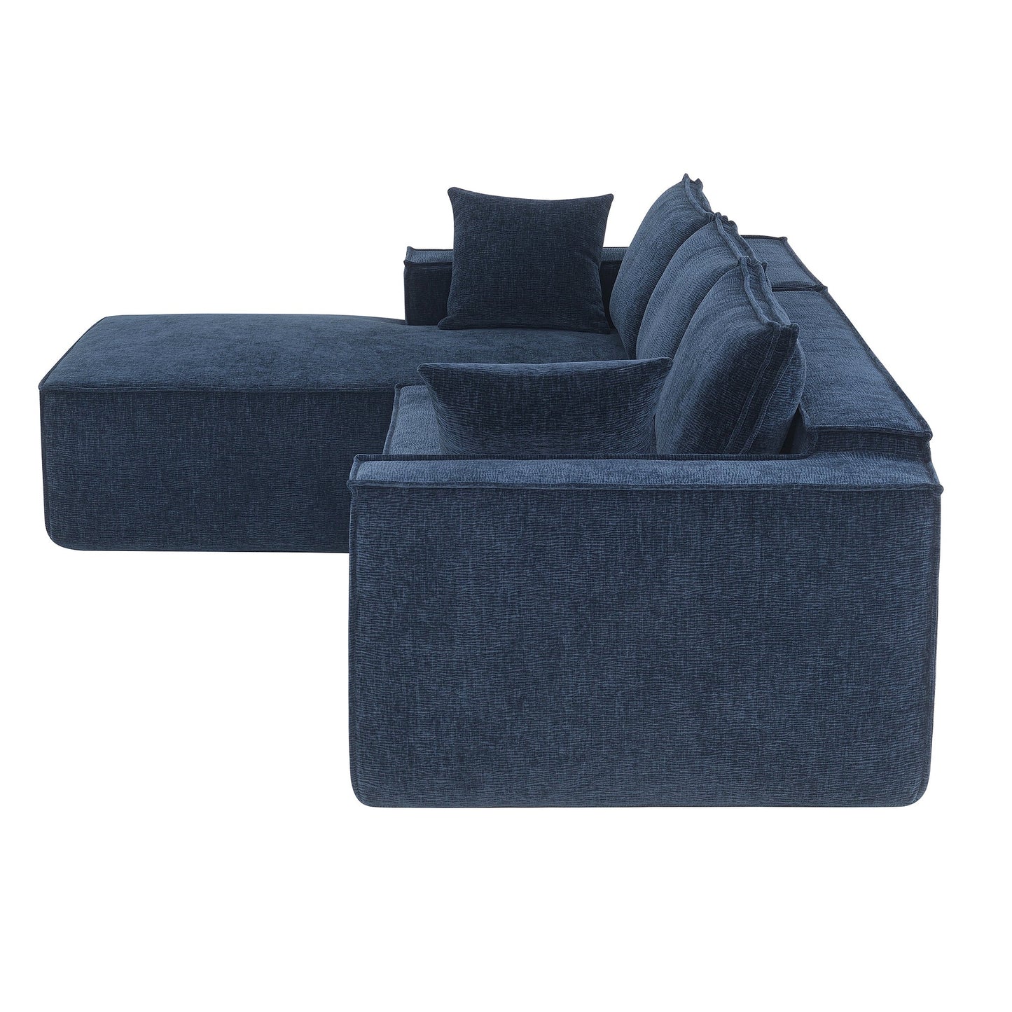 111.5*72"Minimalist Style Modular Sectional Sofa,Wrinkle-Resistant Chenille Couch Set,L-Shaped Sleeper Sofa Bed