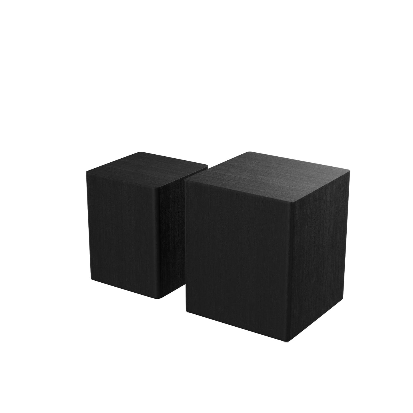 Upgrade MDF Nesting Table Side Table Coffee Table End Table for Living Room,office,bedroom ,Black Oak Set of 2