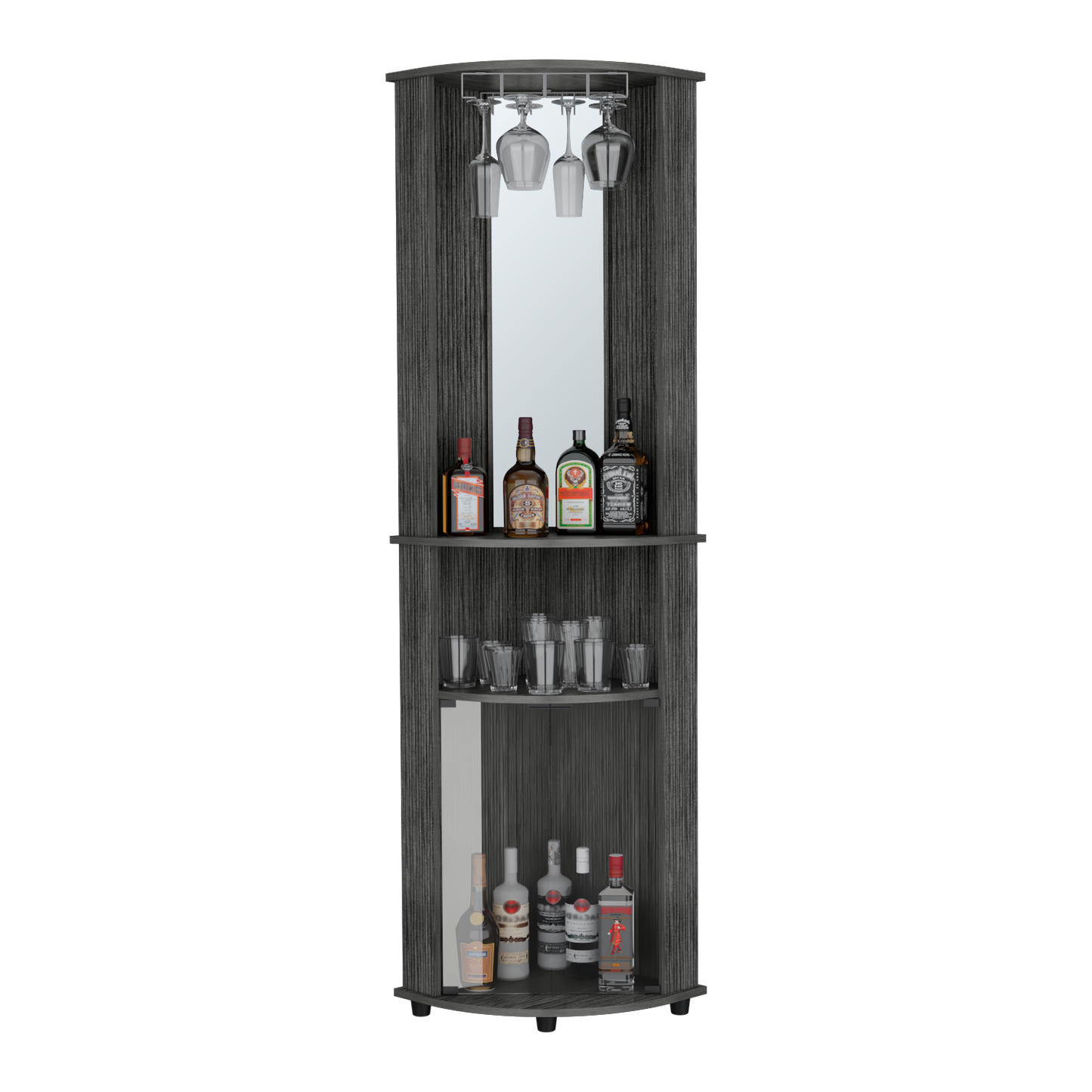 Corner Bar Cabinet Rialto, Living Room, Smokey Oak