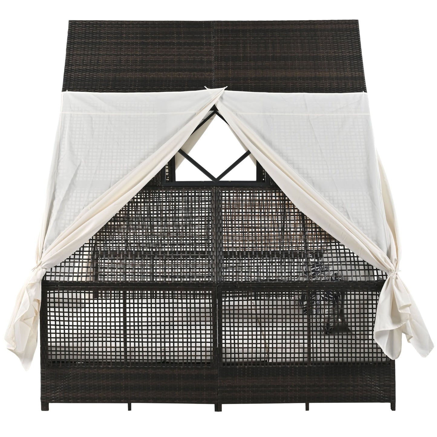 Outdoor Daybed Patio Lounge Bed With Adjustable Backrest Outdoor