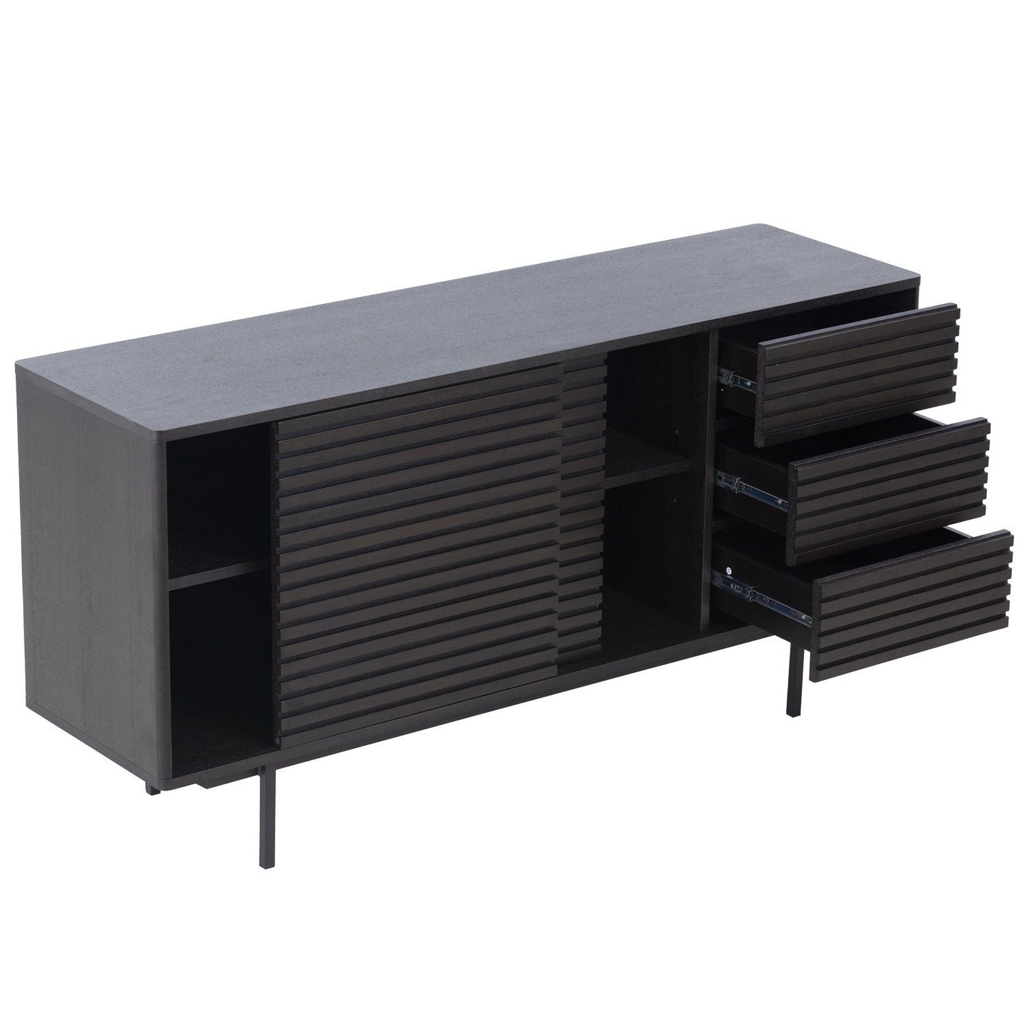 COMBO Mid Century Sideboard Buffet Table or TV Stand With Storage for Living Room Kitchen