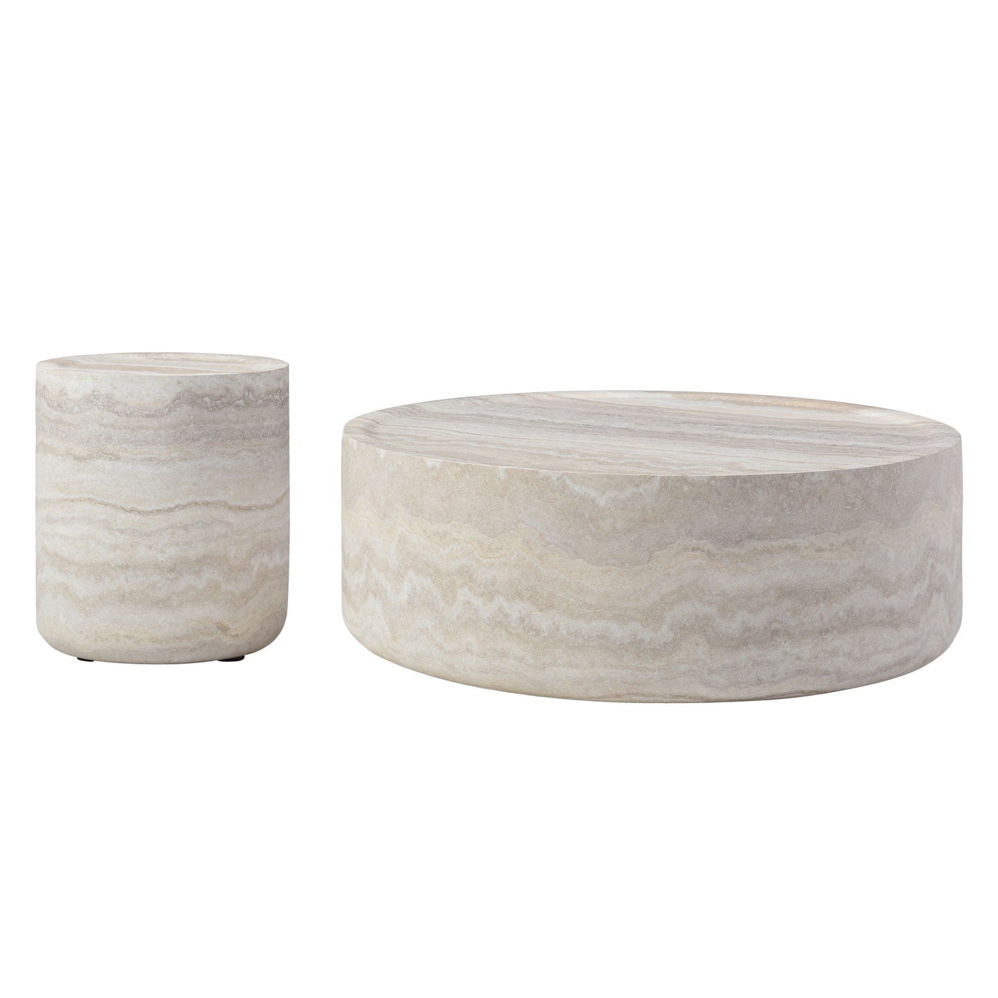 15.74 Inch Faux MARS Marble Pattern Coffee Tables for Living Room Round Tea Table for Living Room, No Need Assembly