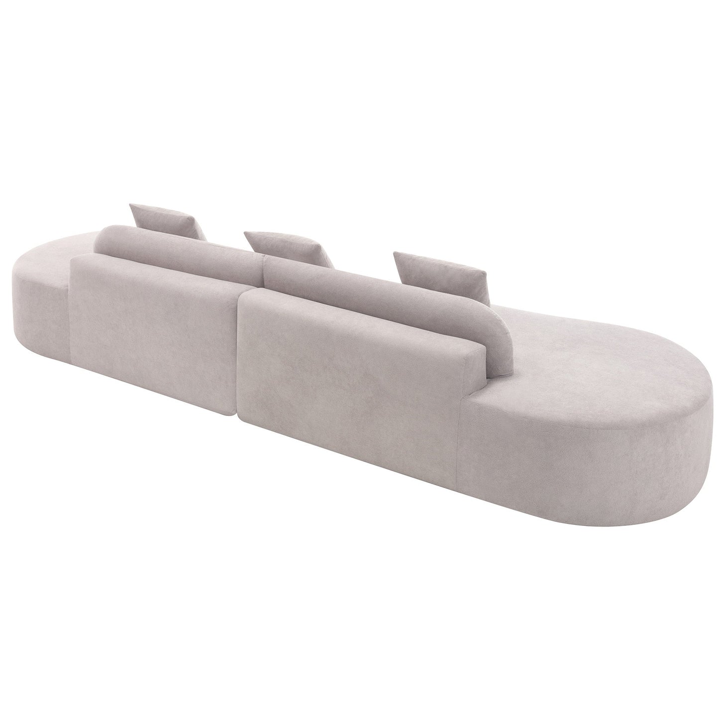 Modern Curved Combination Sofa, Terrycloth Fabric Sofa, Minimalist Sofa in Living Room, Apartment, No Assembly Required