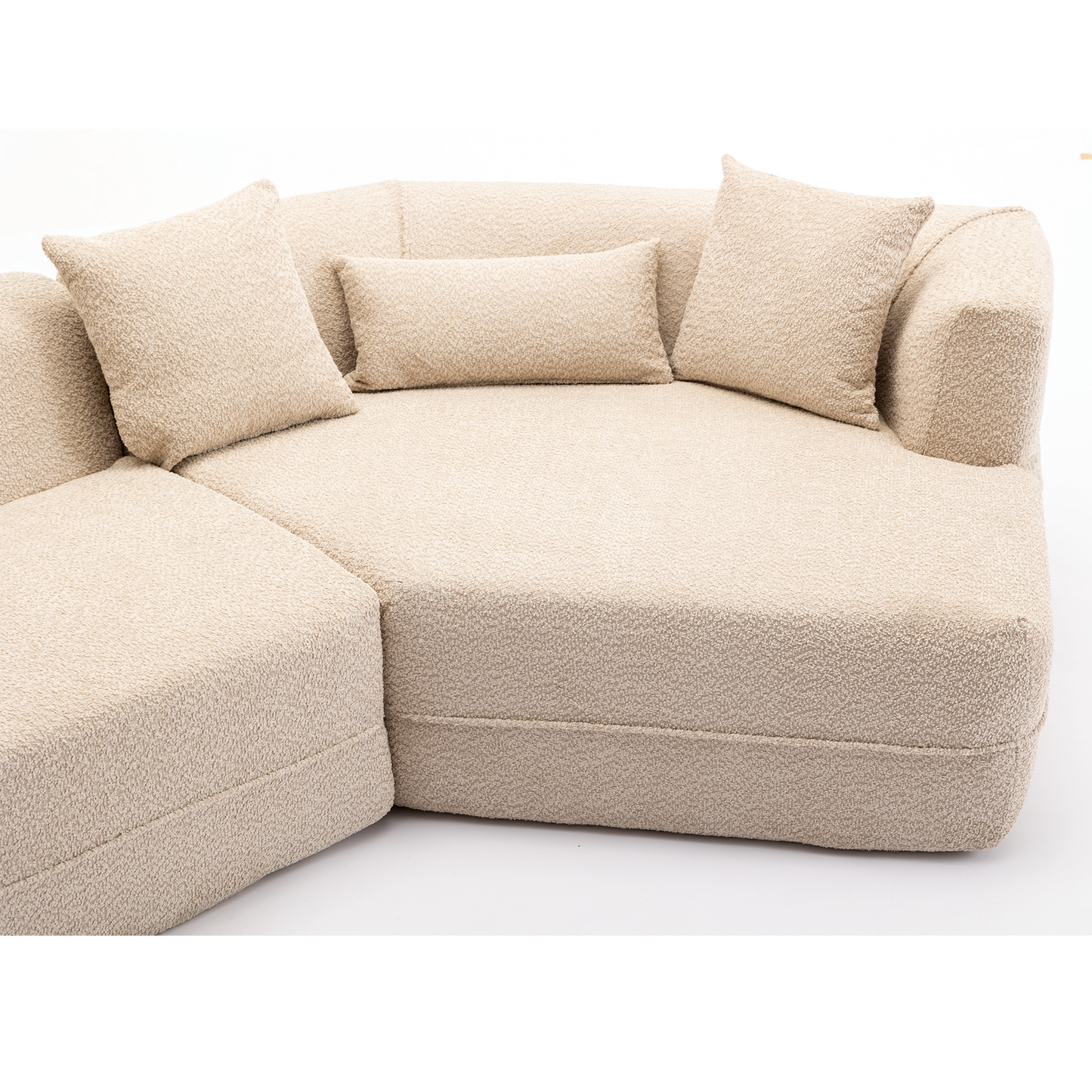 Modular Sofa , Modern Minimalist Style Sofa,  Upholstered ,  Free Combination, Round Fiber Fabric, Anti-Wrinkle Fabric