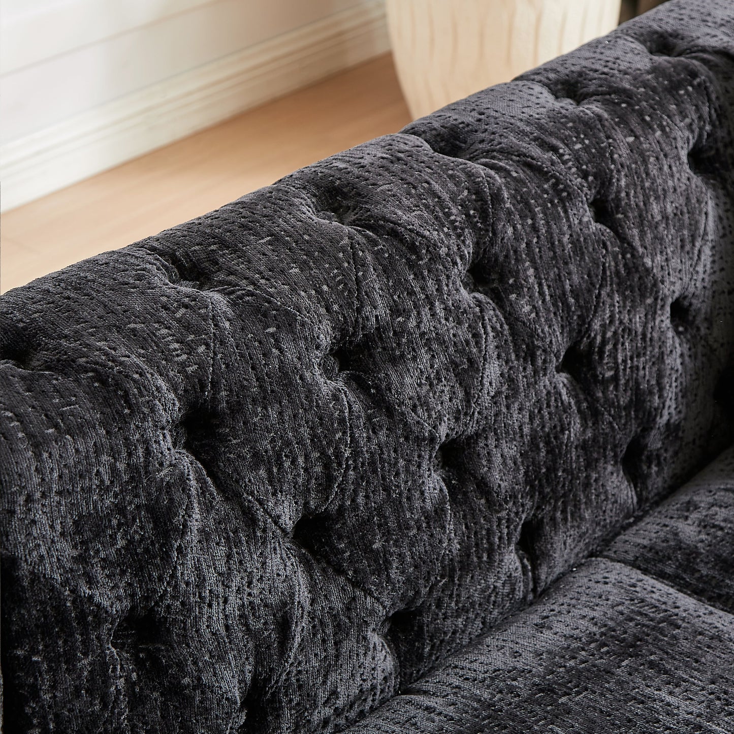 81.5-Inch Chenille Corner Sofa , L-Shaped Sectional Couch, 5-Seater Corner Sofas With 3 Cushions for Living Room, Bedroom