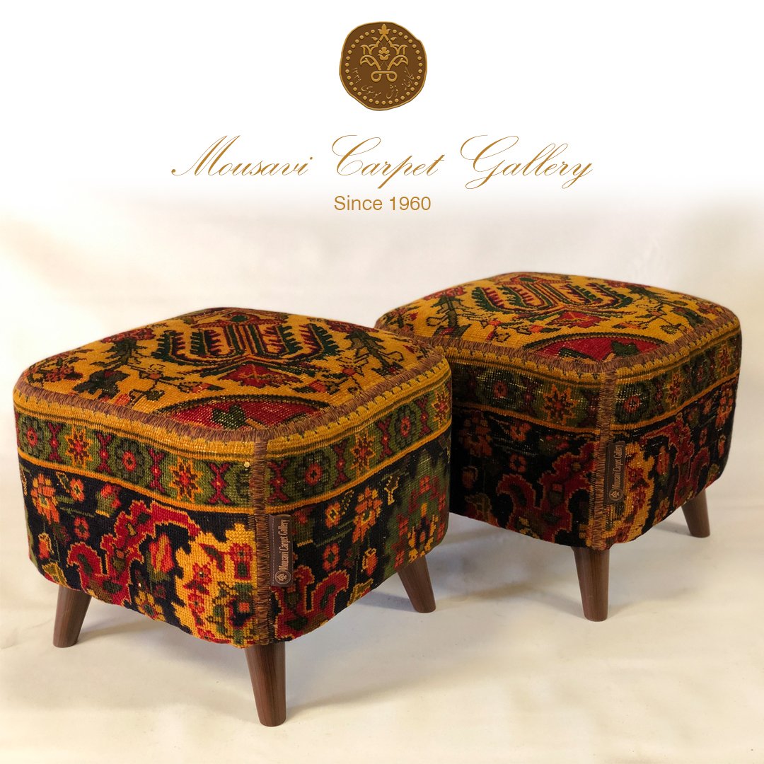 Handmade Pouf Ottoman Set