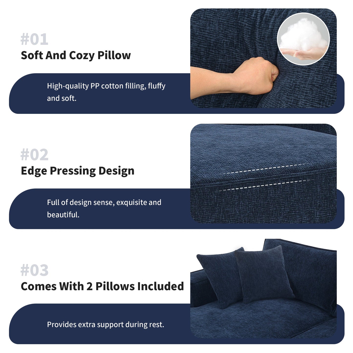 111.5*72"Minimalist Style Modular Sectional Sofa,Wrinkle-Resistant Chenille Couch Set,L-Shaped Sleeper Sofa Bed