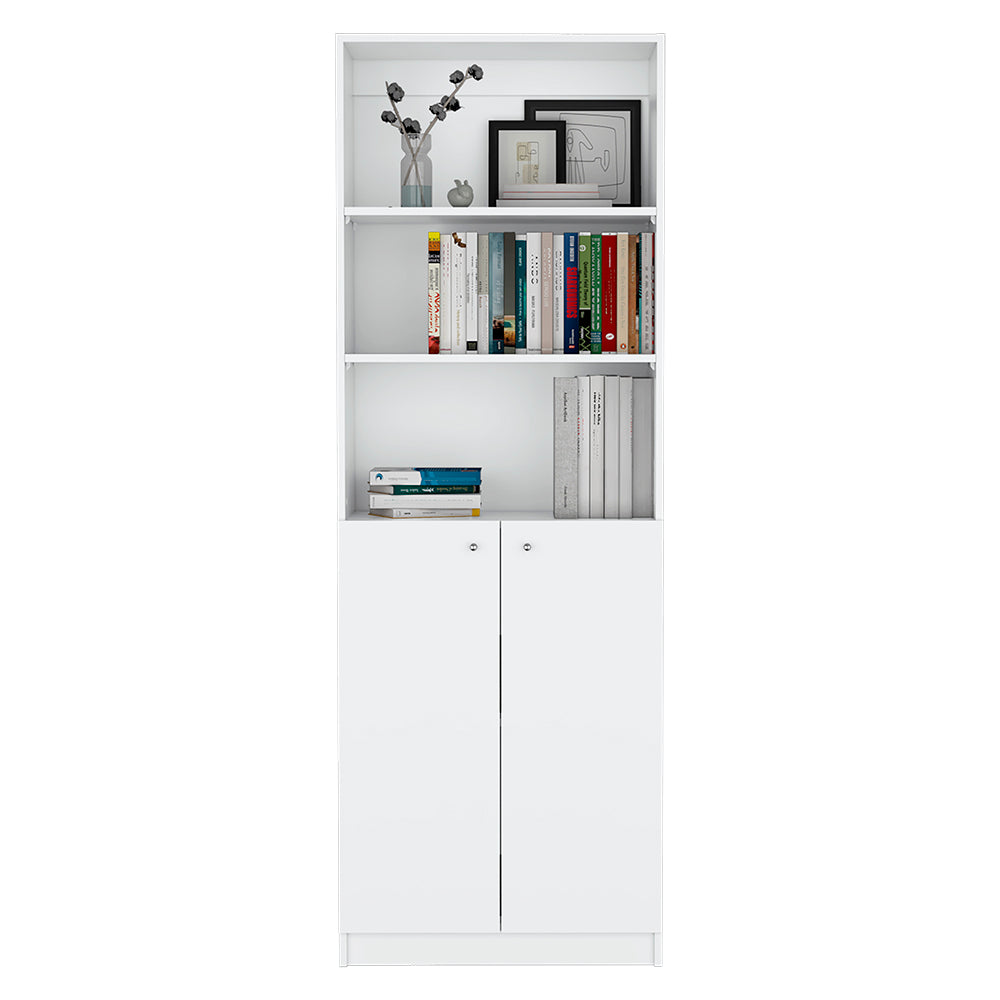 Bookcase Dual-Door Benzoni, Office, White