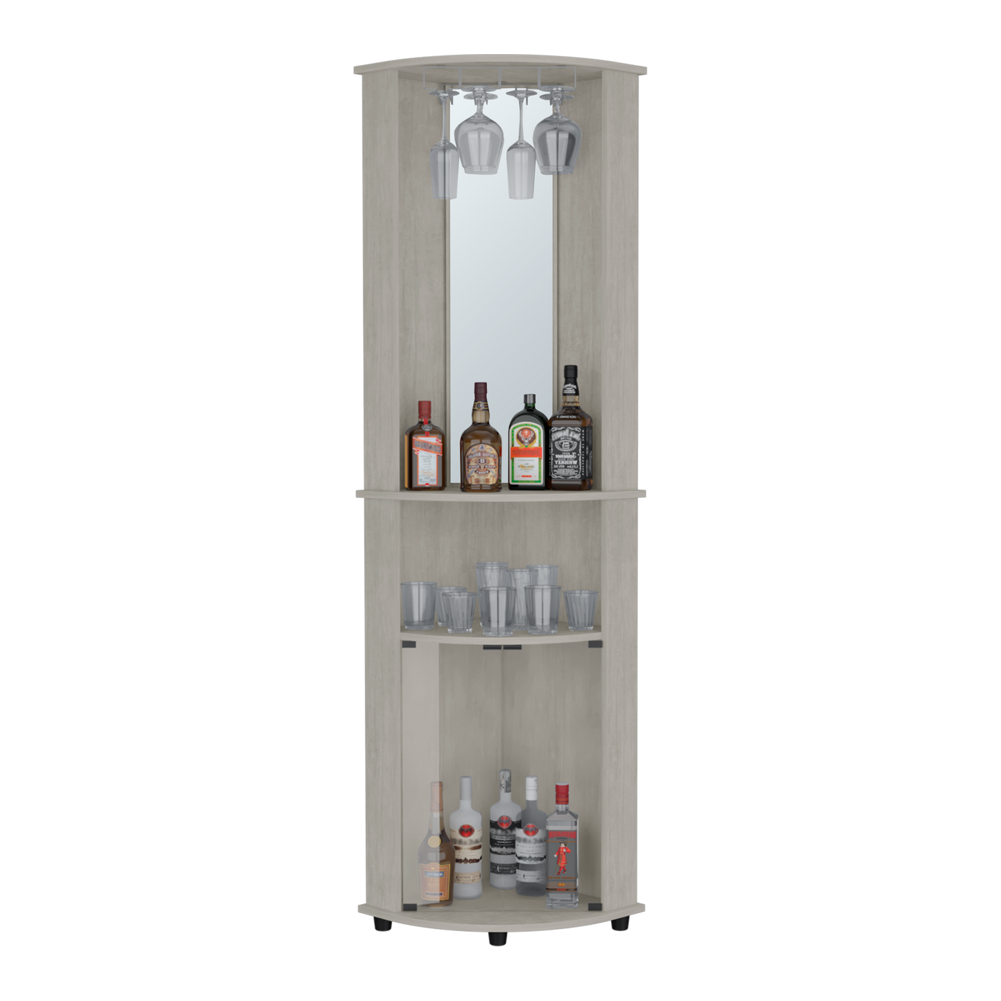 Corner Bar Cabinet Rialto, Living Room, Concrete Gray